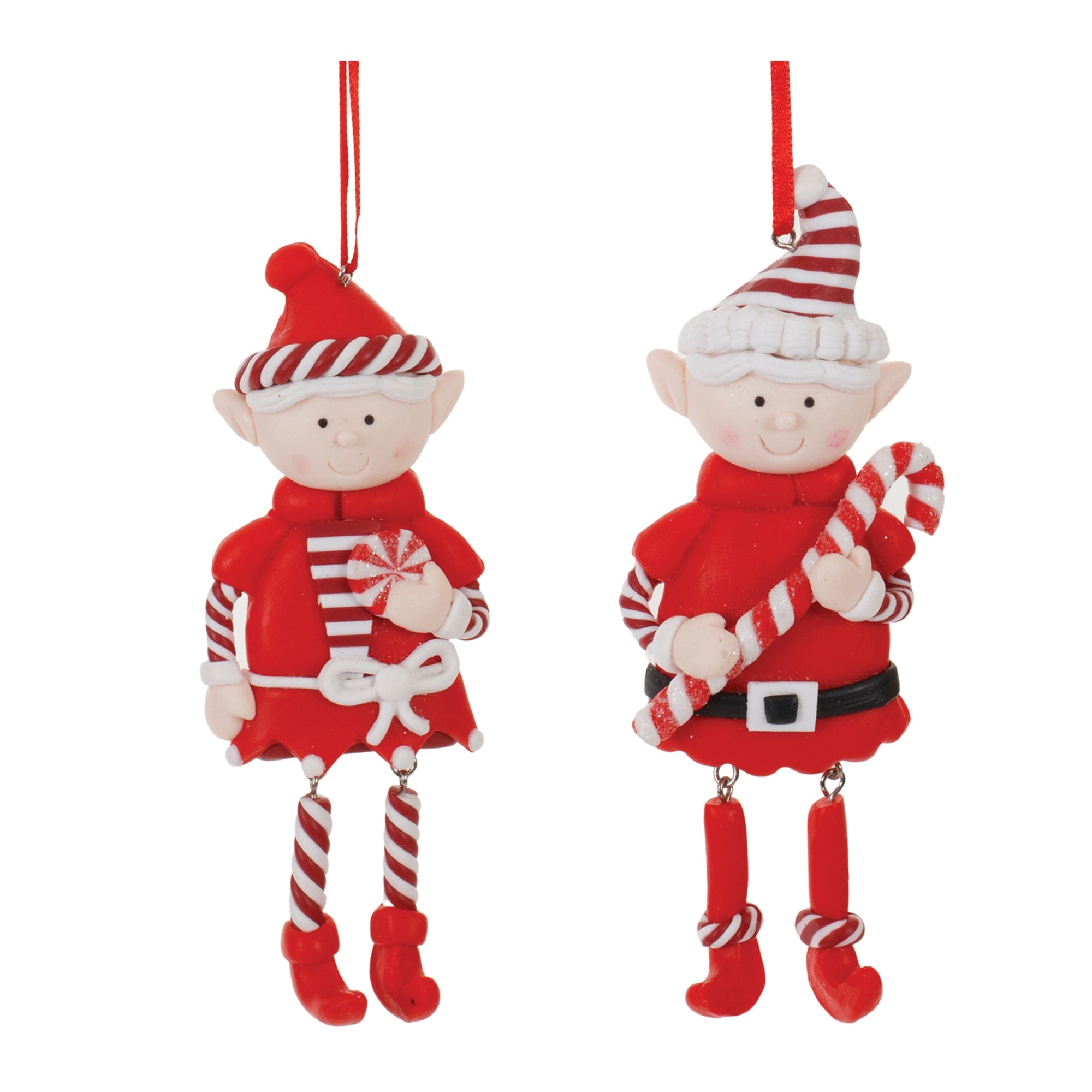 Elf Ornament (2 Asst) 5.25”H Clay Dough