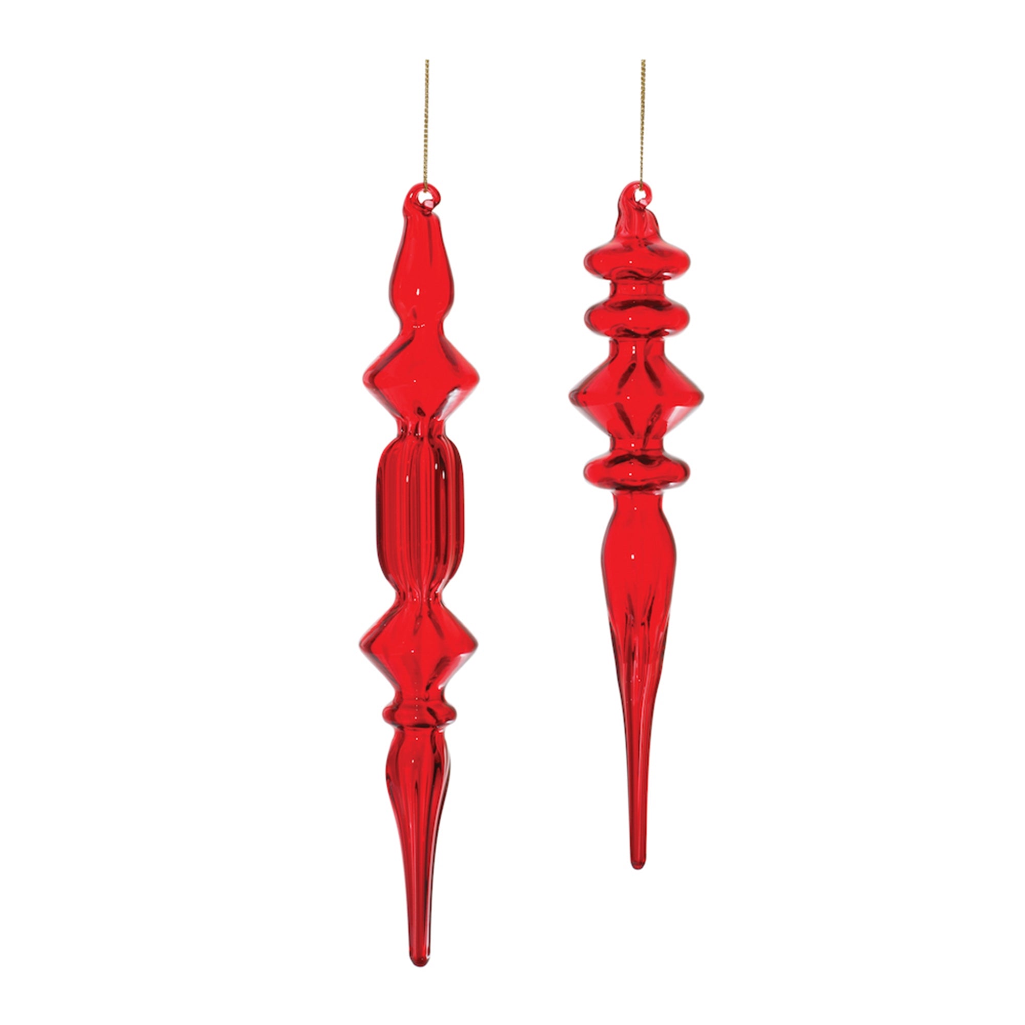 Finial (Set of 2) 9"H, 10"H Glass