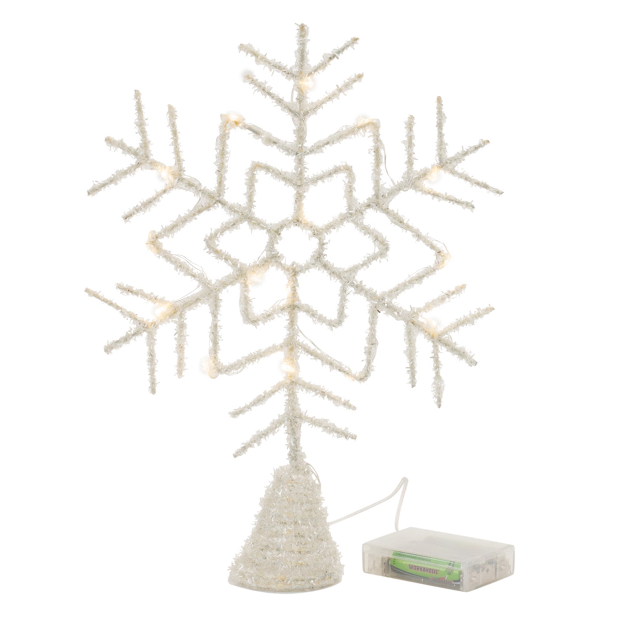 Glittered Metal Snowflake Tree Topper 12.5"H