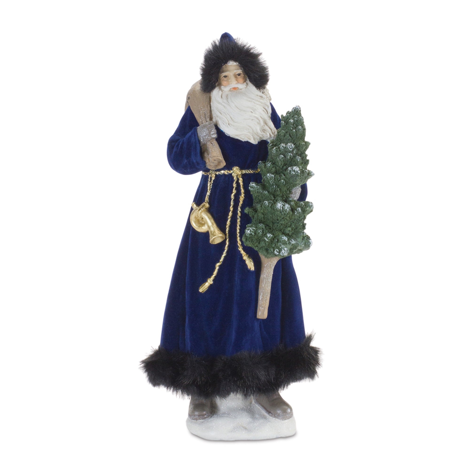 Santa w/Tree 15”H Resin