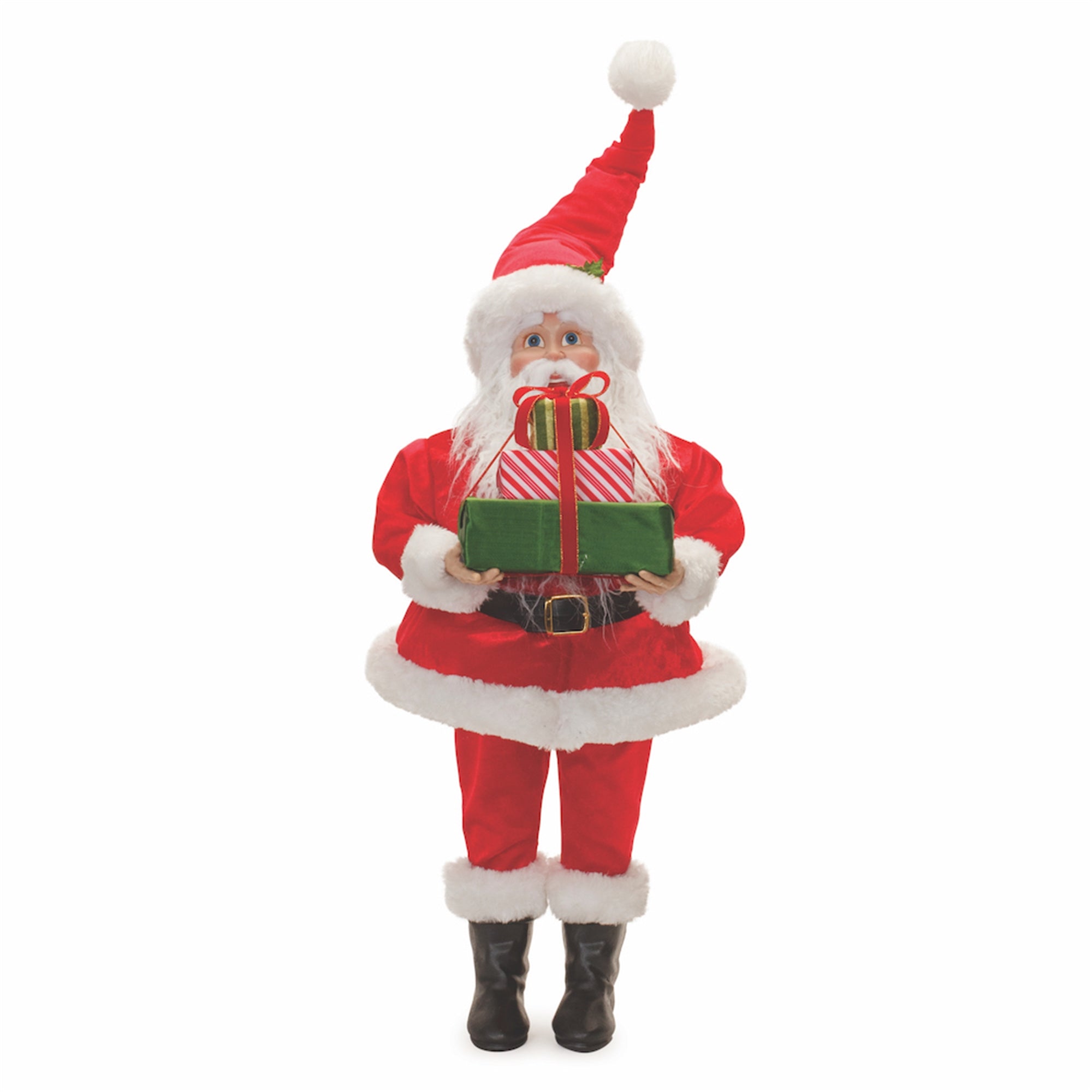 Santa w/Packages 30.5”H Polyester/Resin