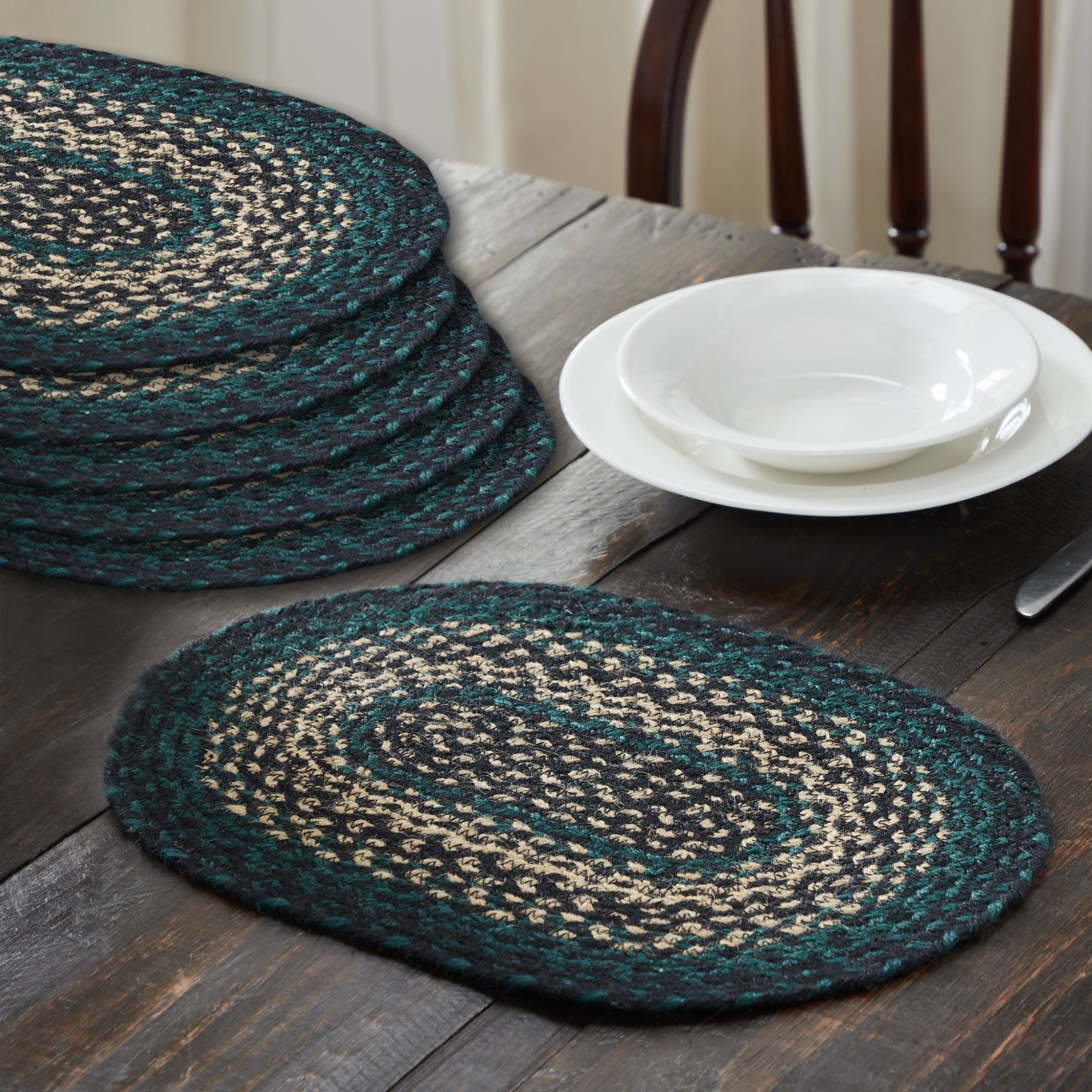 Pine Grove Jute Oval Placemat Set of 6 10x15