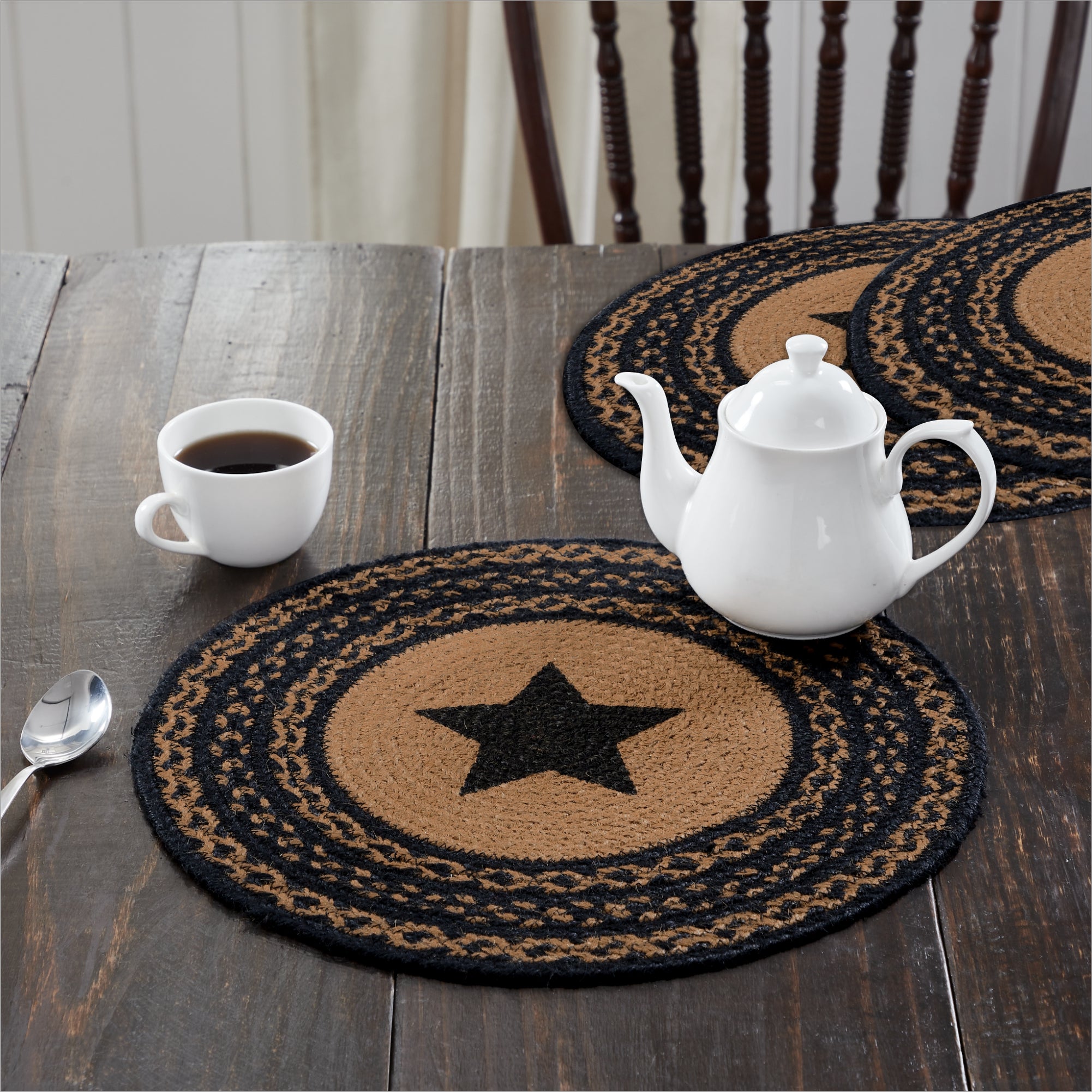 Farmhouse Jute Trivet Stencil Star Set of 3