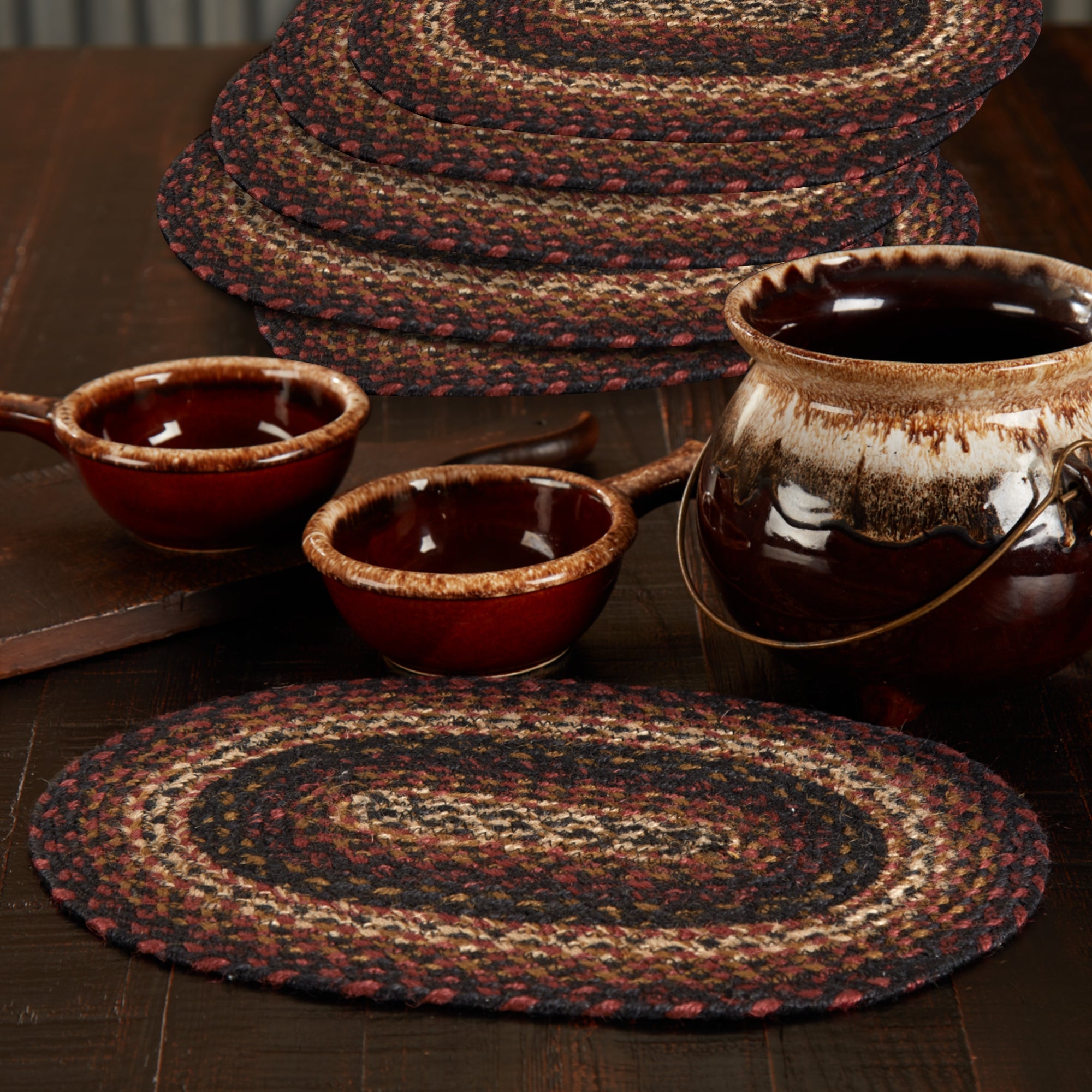 Beckham Jute Oval Placemat Set of 6 10x15