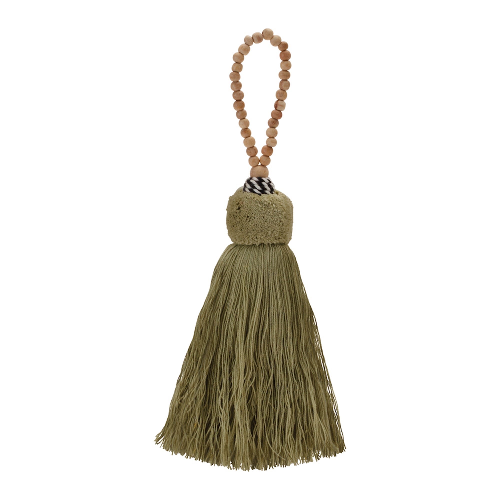 Tassel Ornament 12”H Cotton/Wood