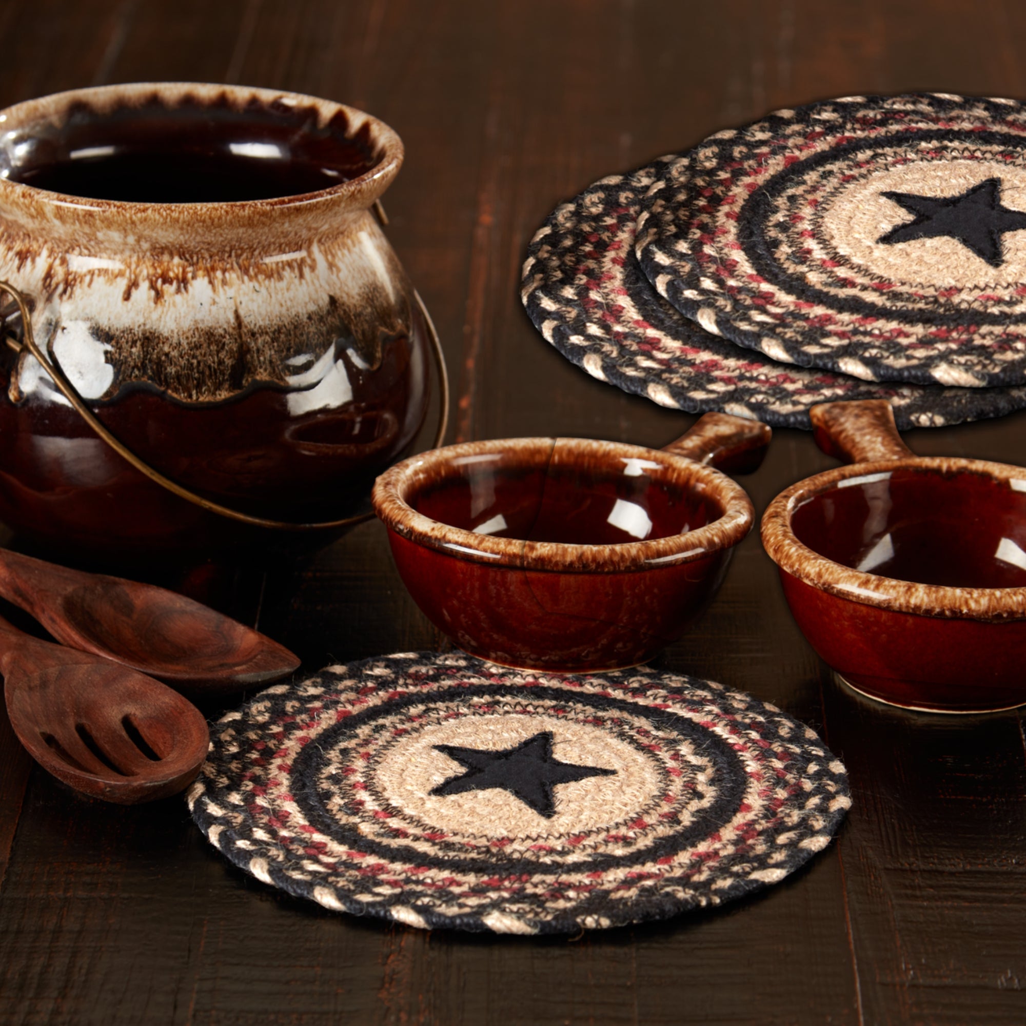 Colonial Star Jute Trivet 8 Set of 3