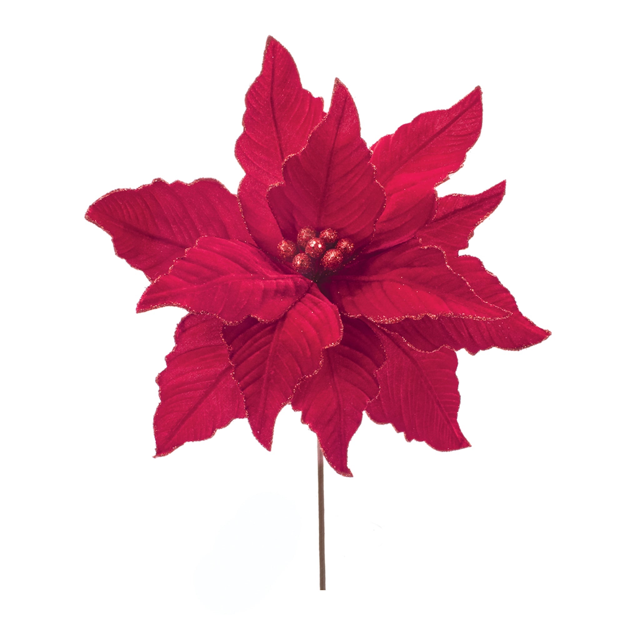 Poinsettia Stem 24”H Polyester