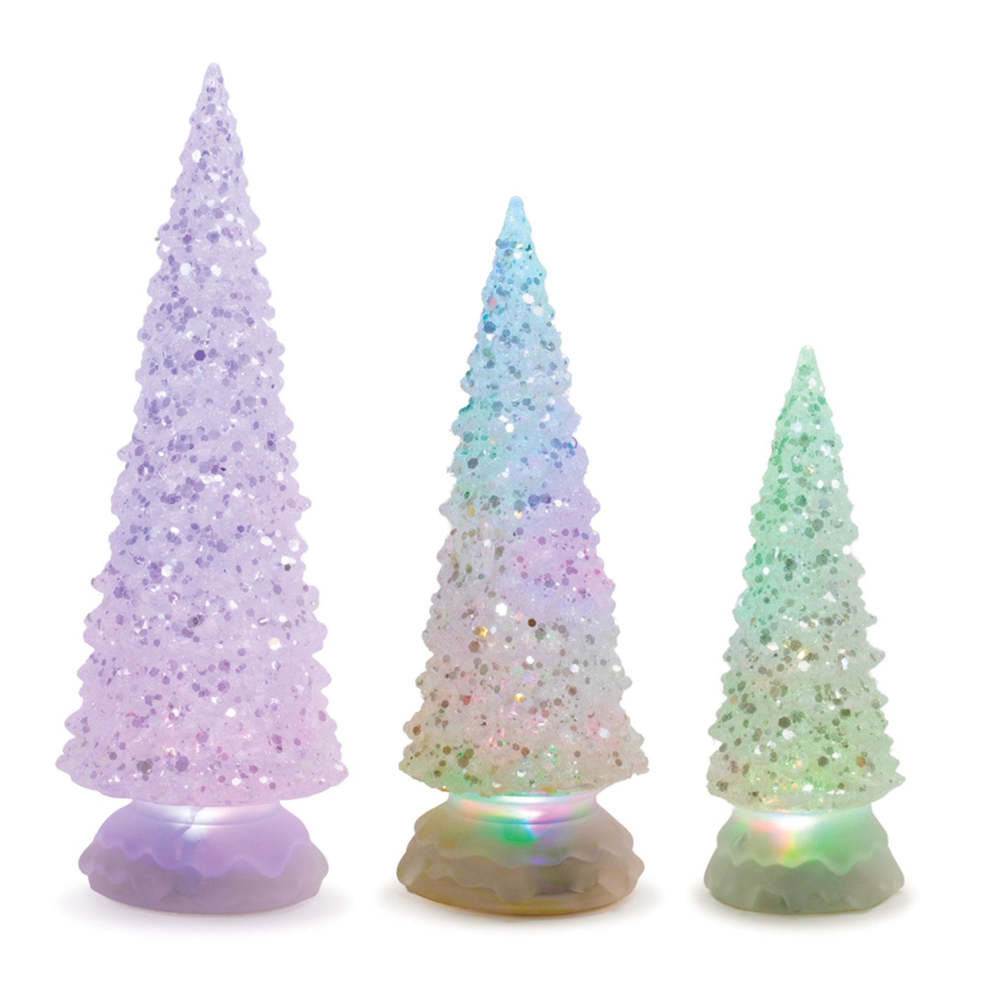 Led Tree (Set of 3) 8.5"H, 10.5"H, 12.5"H 3 AAA or 3 AA Batteries, Not Included or USB Cord