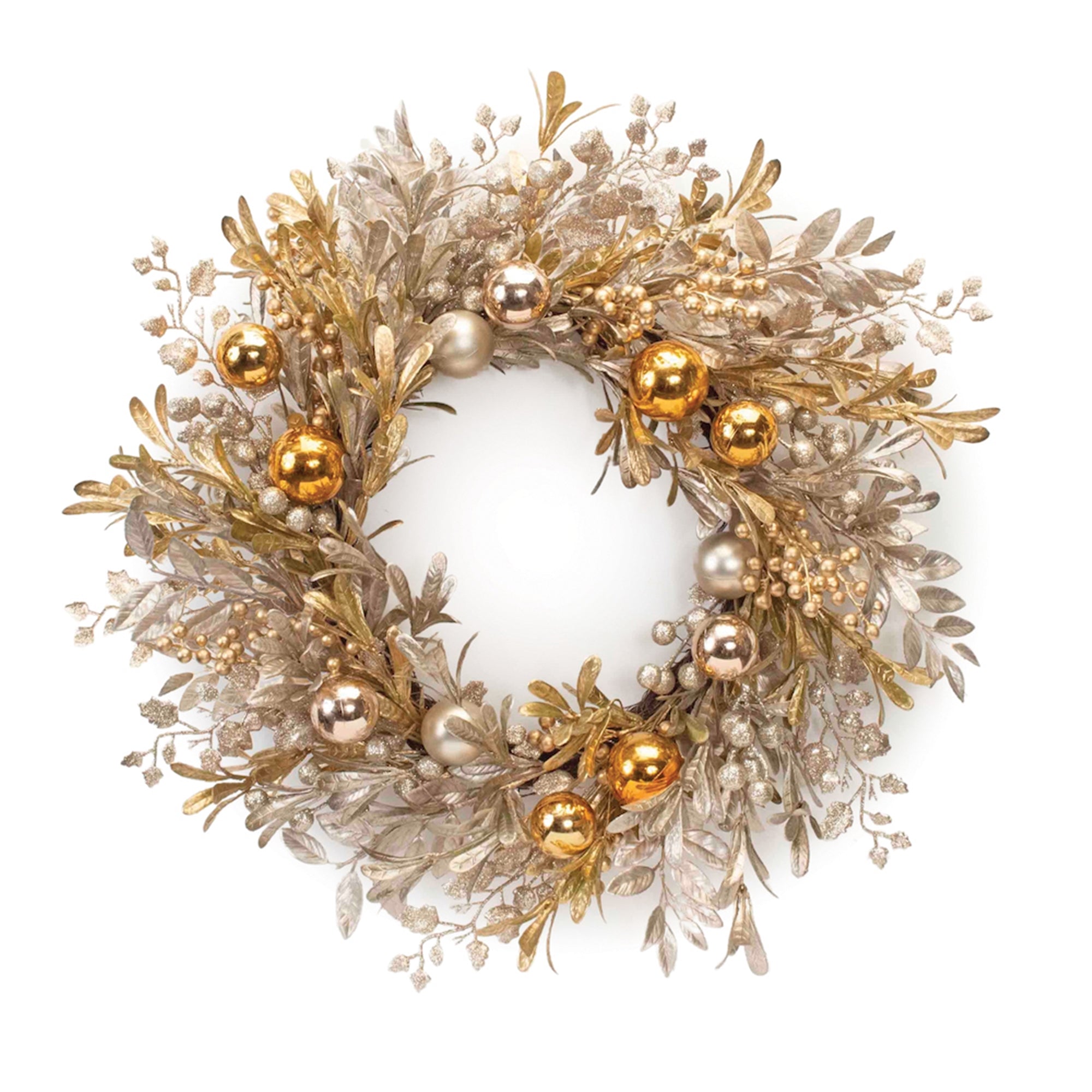 Berry and Ornament Wreath 22”D