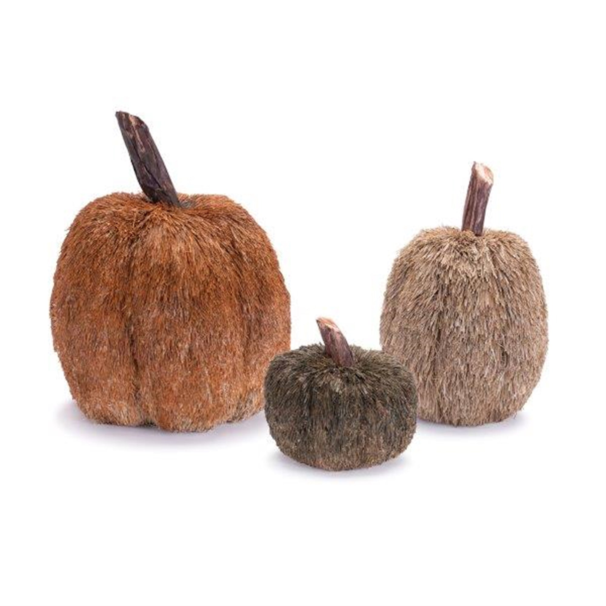 Pumpkin (Set of 3) 5.5"H, 10"H, 12.5"H Foam/Straw