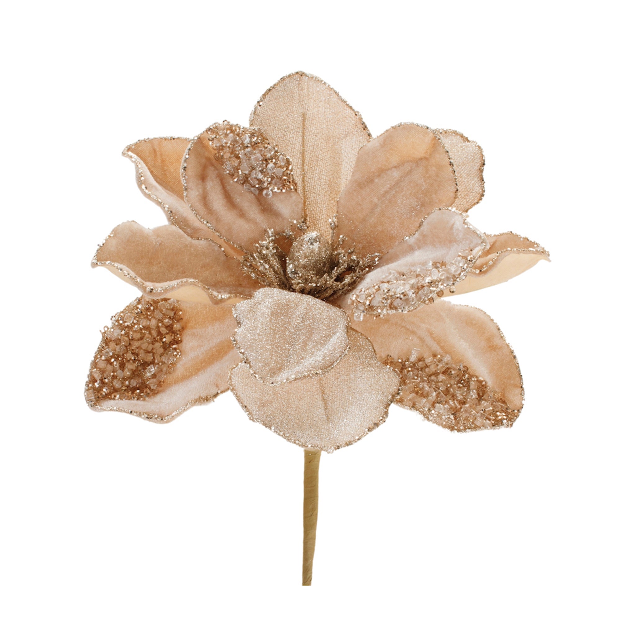 Beaded Magnolia Stem 21”H Polyester