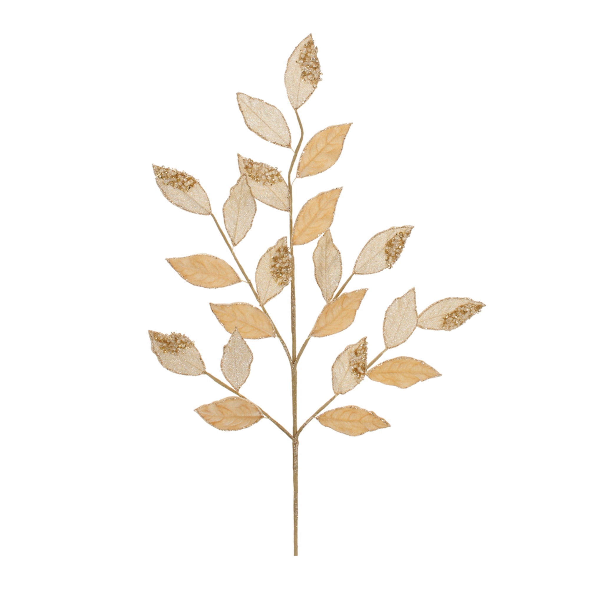Beaded Leaf Spray 28”H Polyester