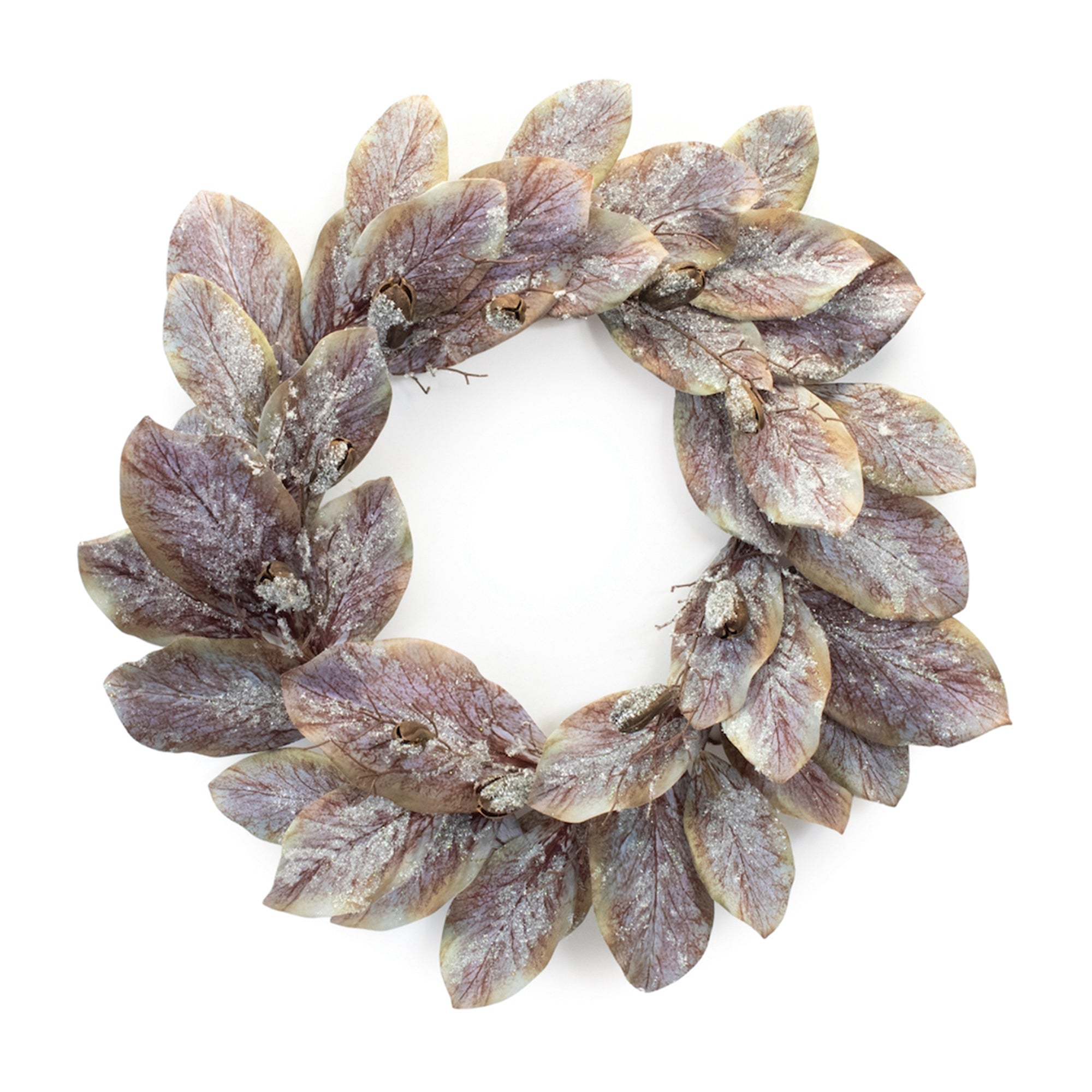 Frosted Magnolia Leaf Wreath 25.5"D