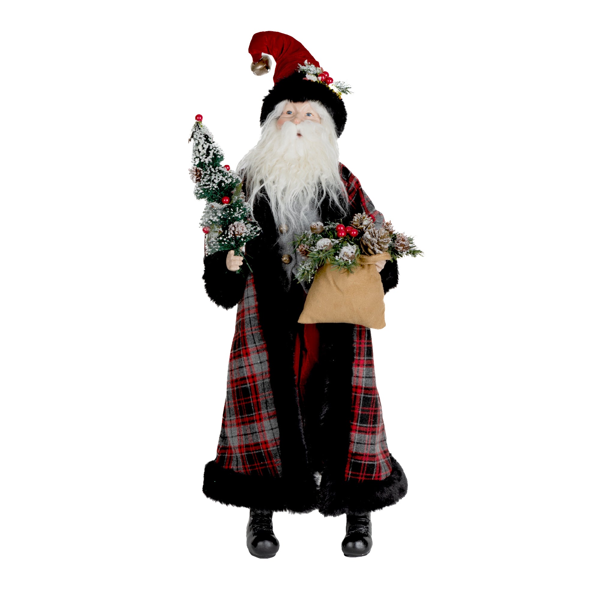 Santa w/Tree 27.5”H Polyester/Resin
