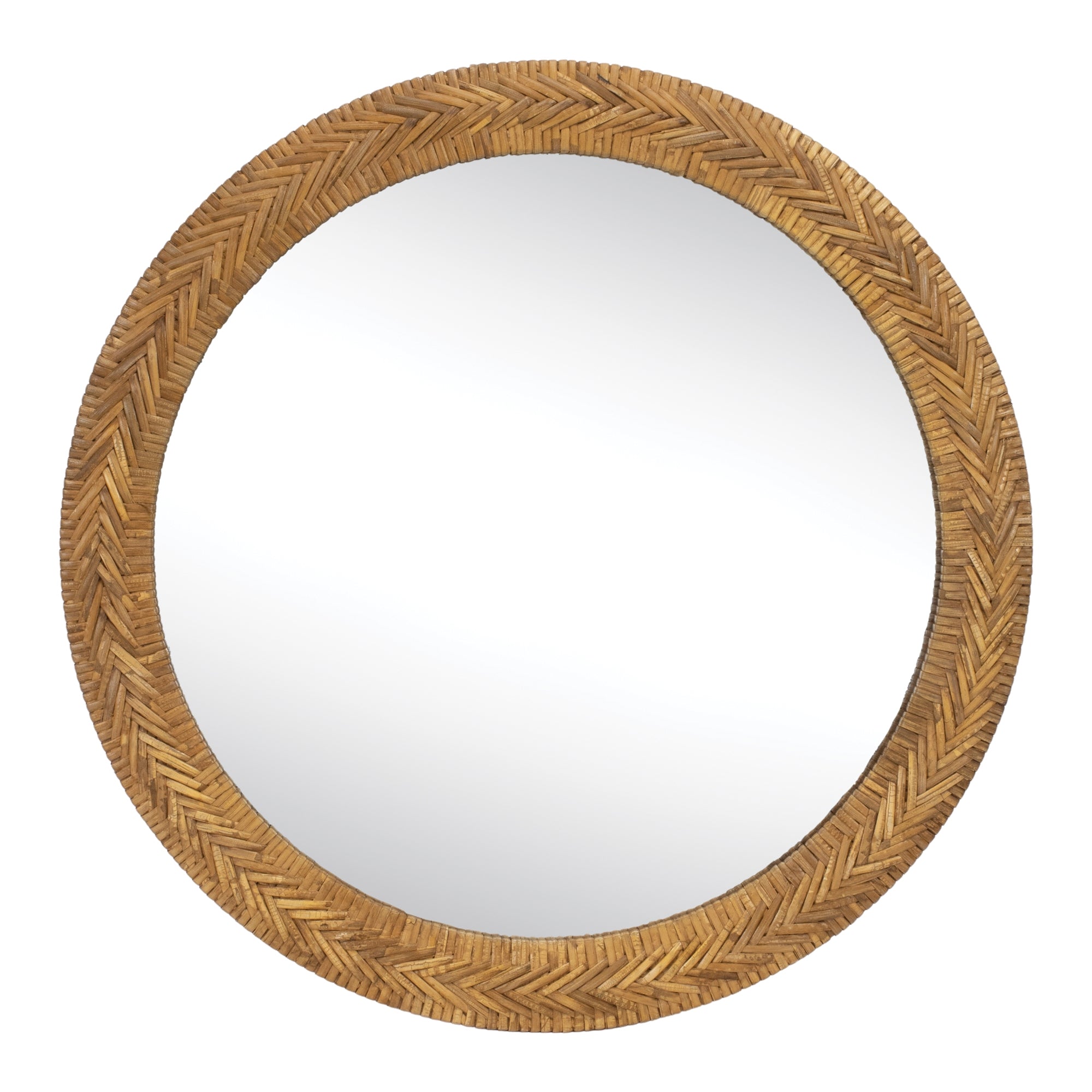Wall Mirror 23.5”D Rattan/Glass
