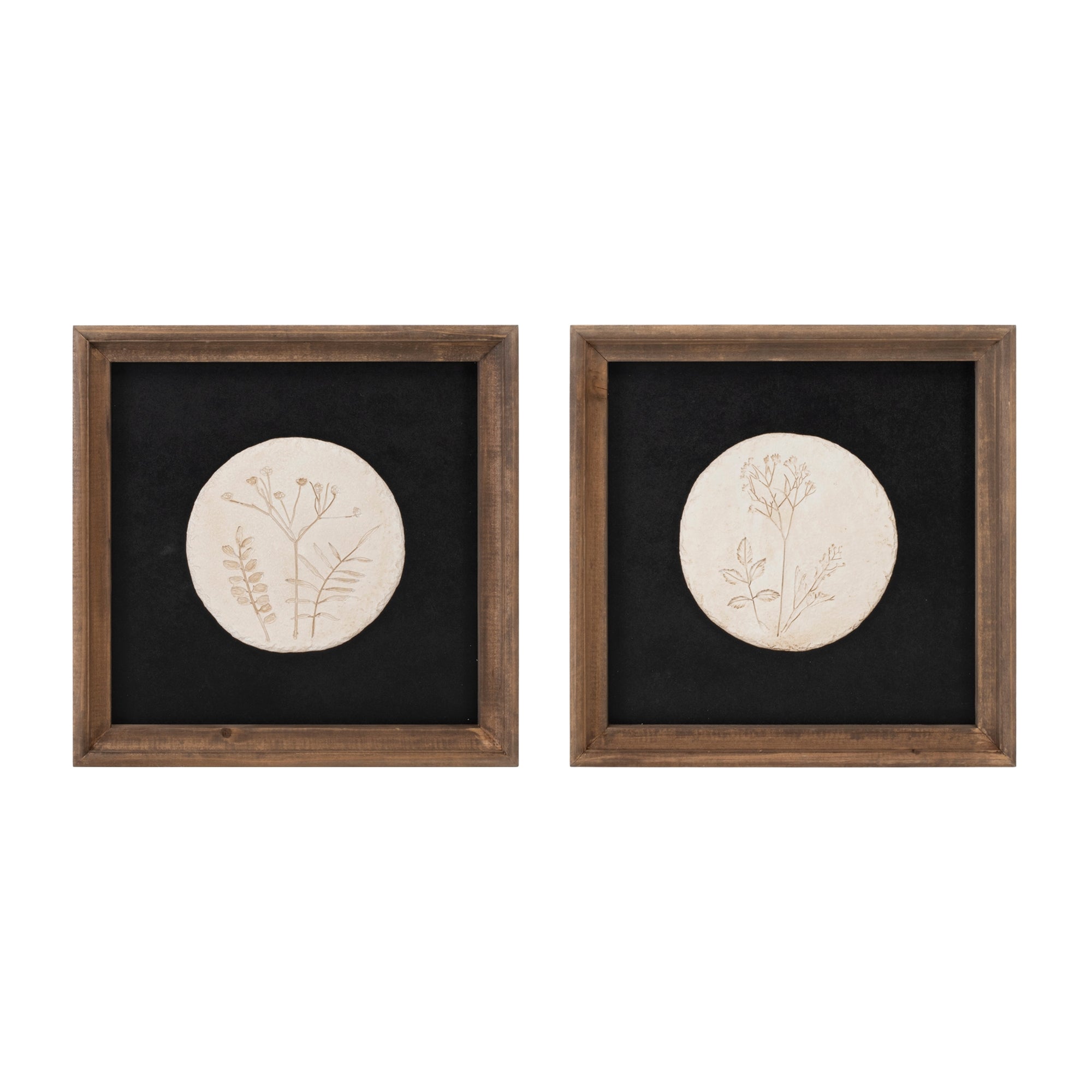 Floral Frame (2 Asst) 12”SQ Wood/Wood