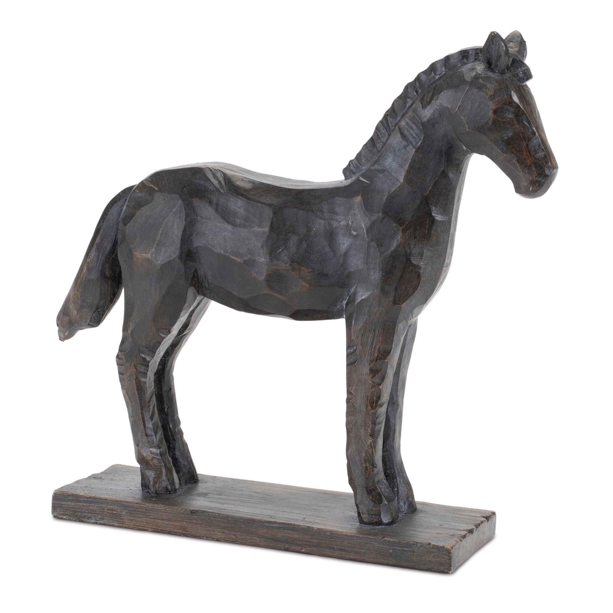 Horse on Stand 8.5"L x 8"H Resin