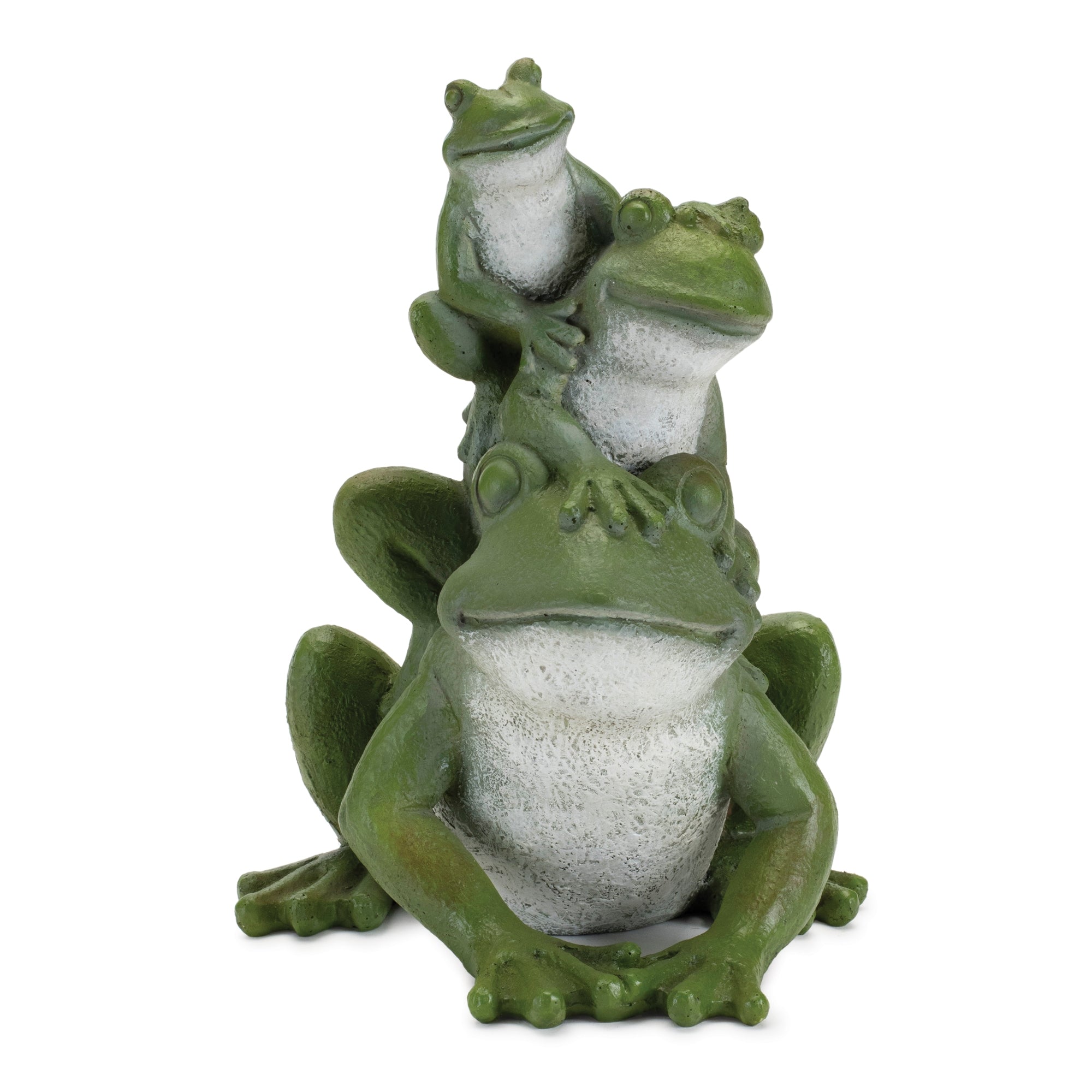 Triple Frog Stack 9”H Resin