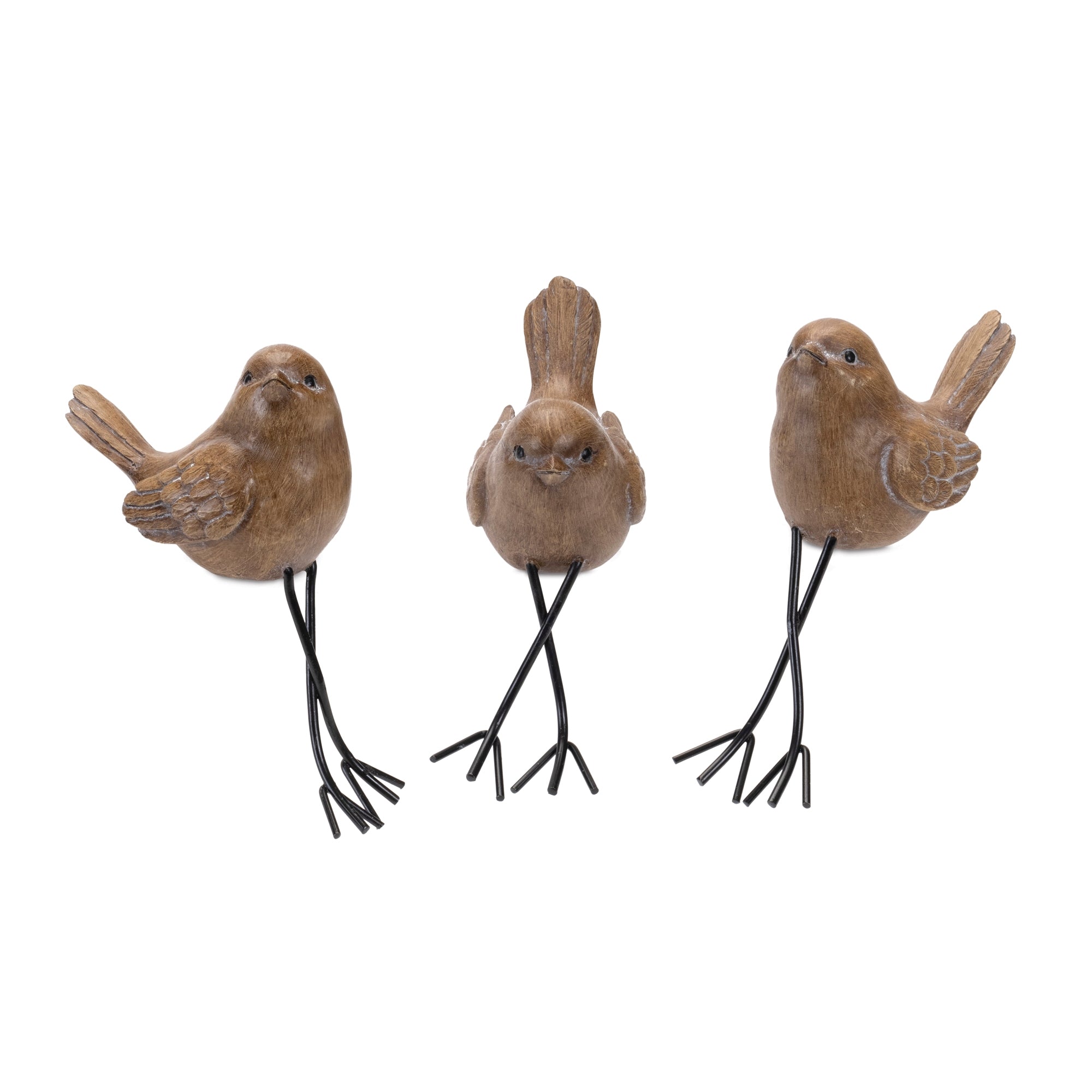 Bird Shelf Sitter (3 Asst) 6.5"H, 7"H, 9"H Resin/Metal
