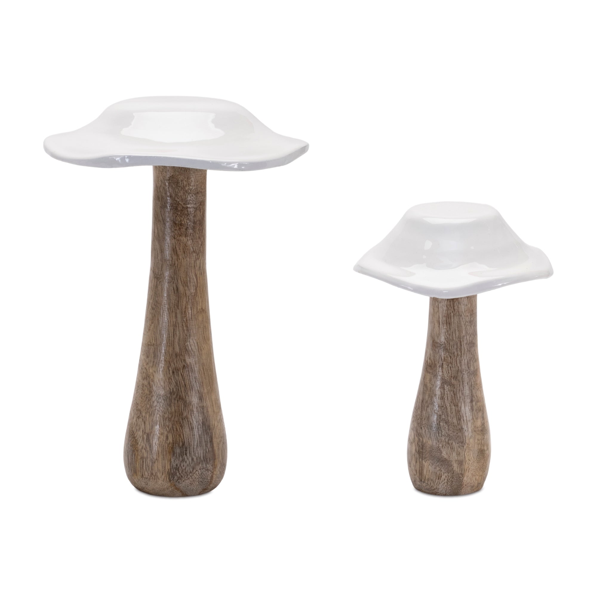 Mushroom (Set of 2) 5.25"H, 7.5"H Wood