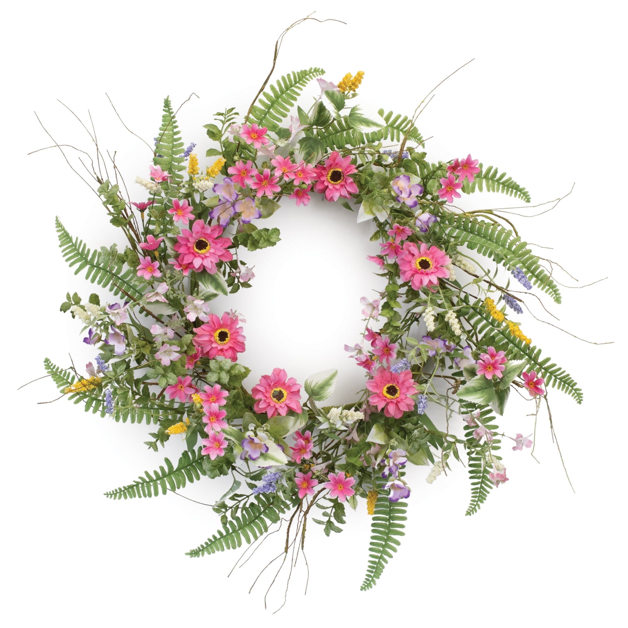 Mixed Floral Wreath 20”D Polyester/