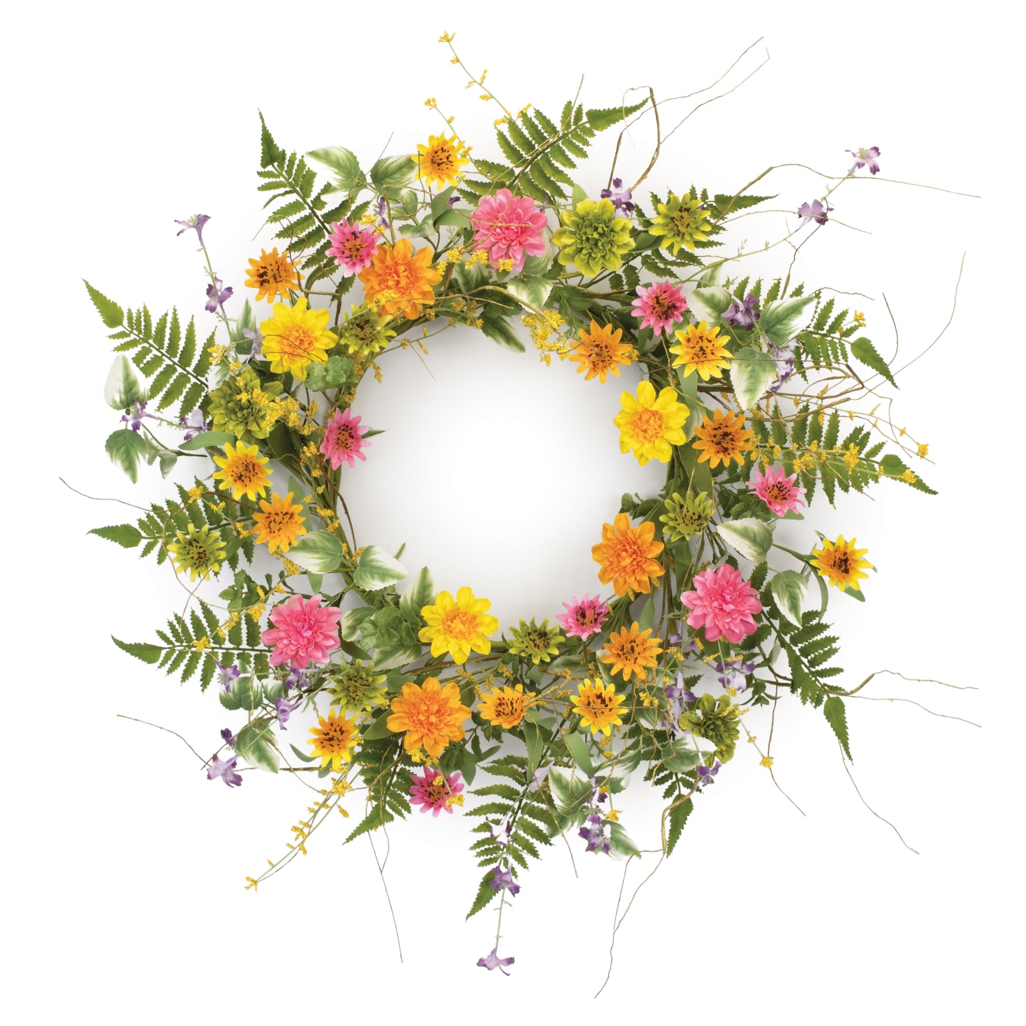 Mixed Floral Wreath 20”D Polyester/