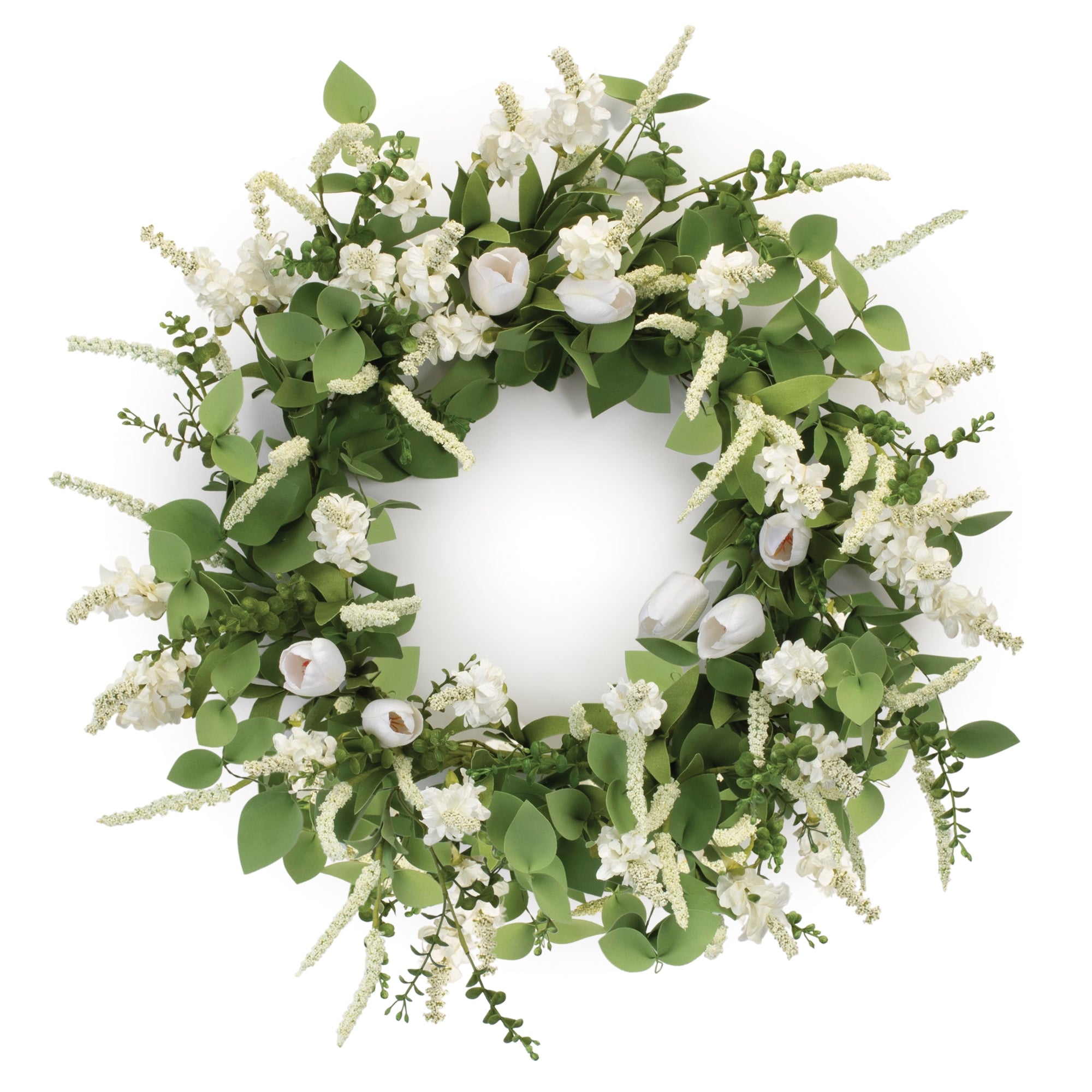 Mixed Tulip Wreath 22”D Polyester/