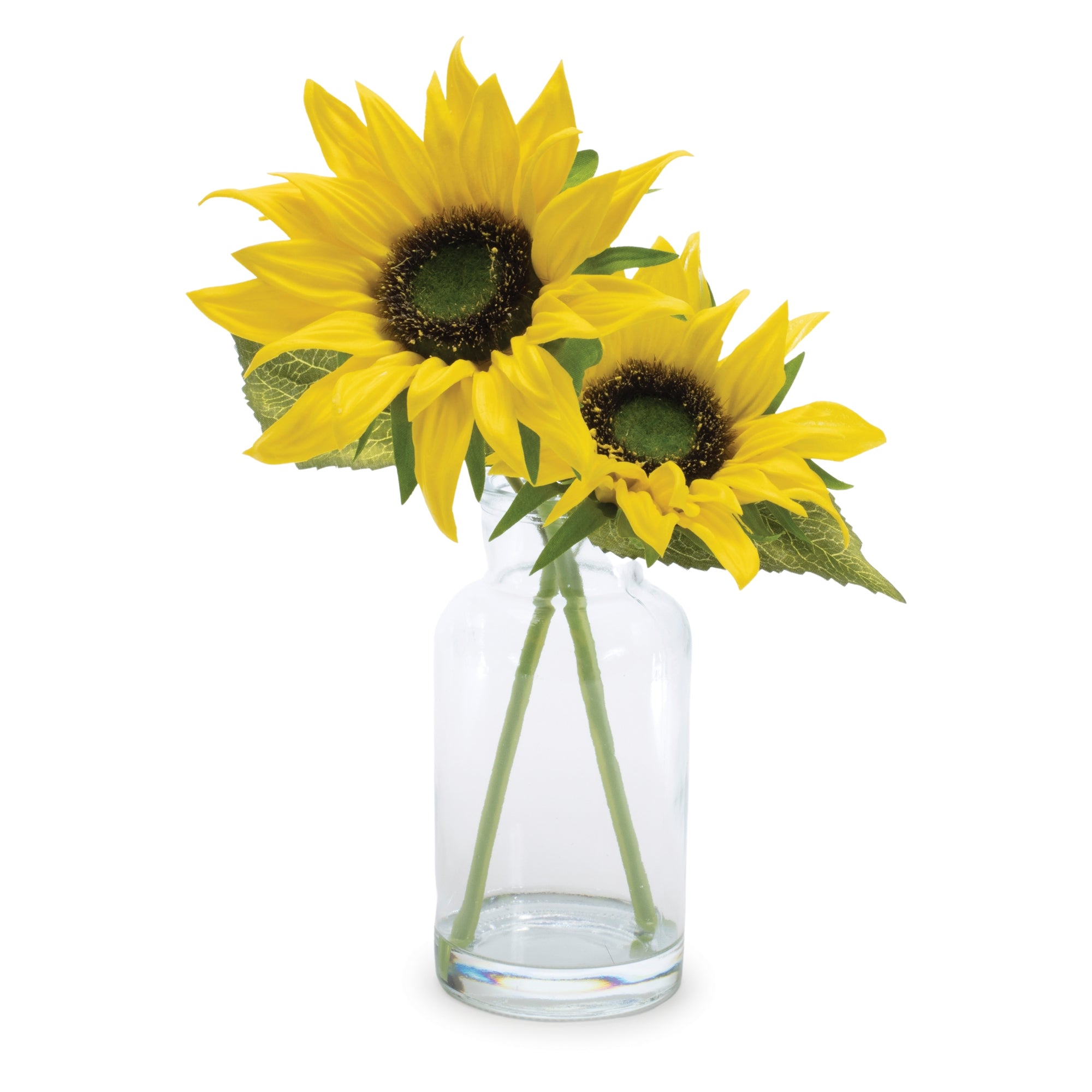 Sunflower in Vase 12”H Polyester/Glass
