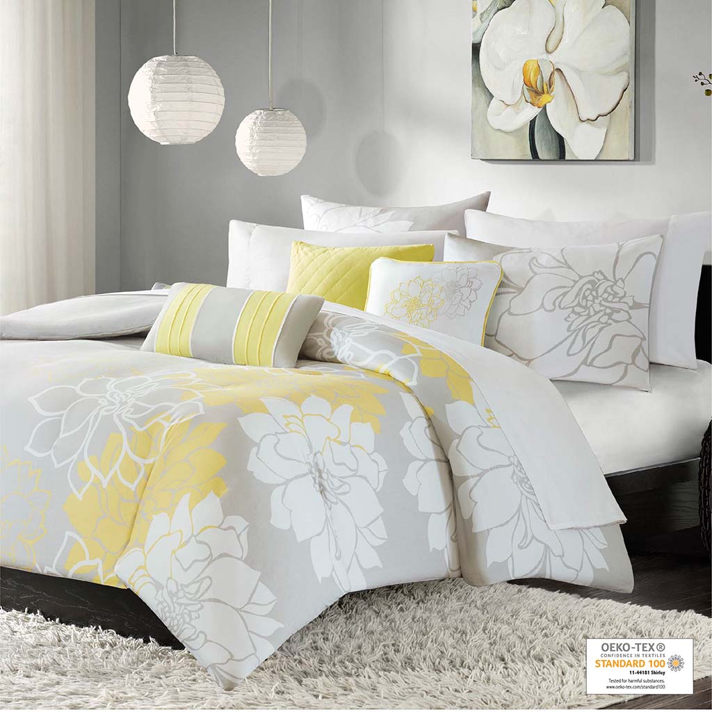 Lola 9 Piece Cotton Twill Reversible Duvet Set