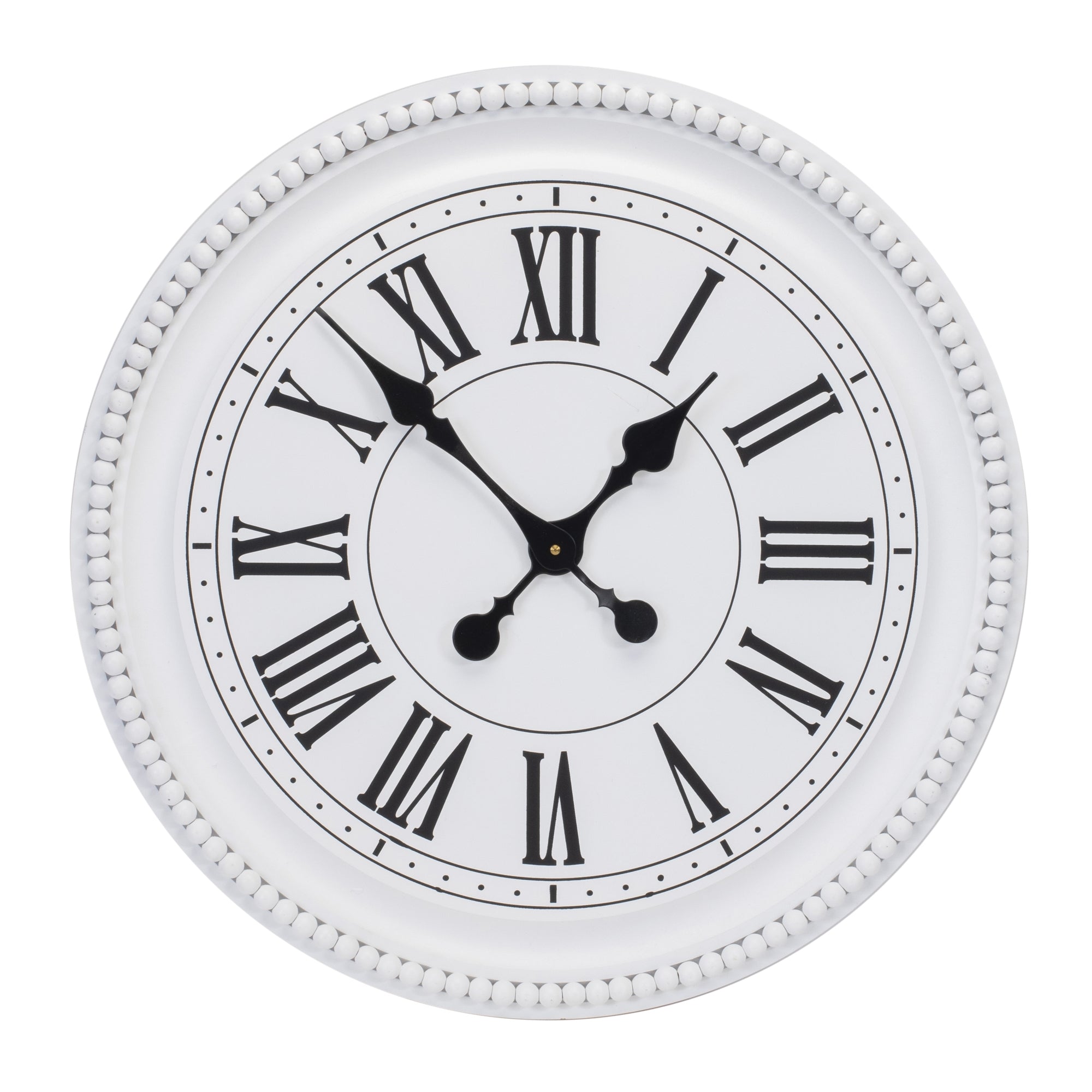 Round Beaded Wood Wall Clock 23"D