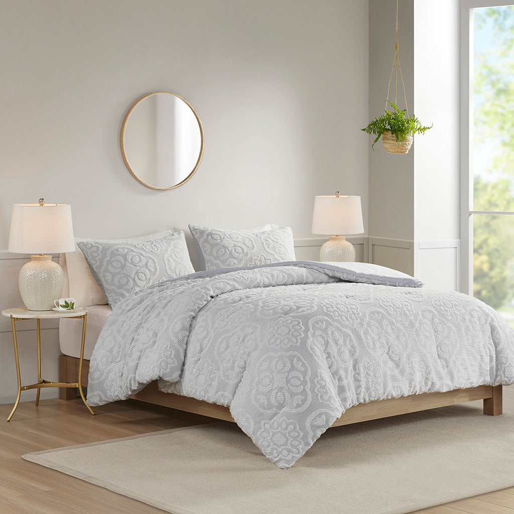 Everly 3 Piece Cotton Waffle Weave Comforter set