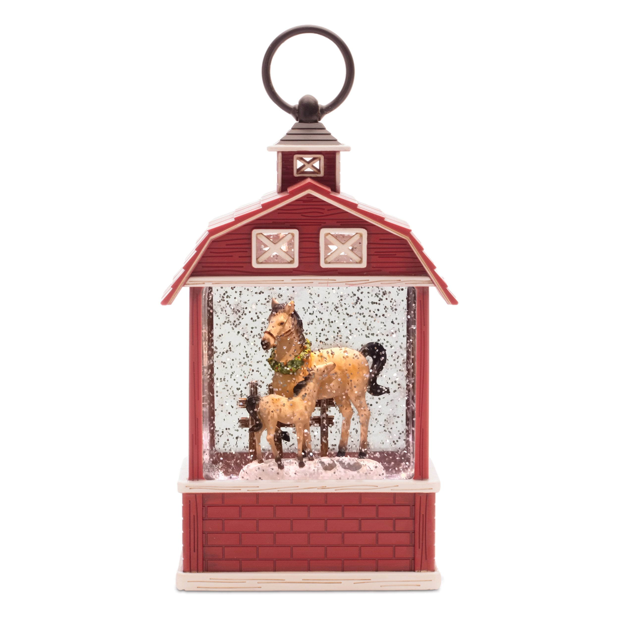 LED Snow Globe w/Horse 11"H Plastic 3 AA Batteries Not Included/USB Cord Included 6 Hr Timer