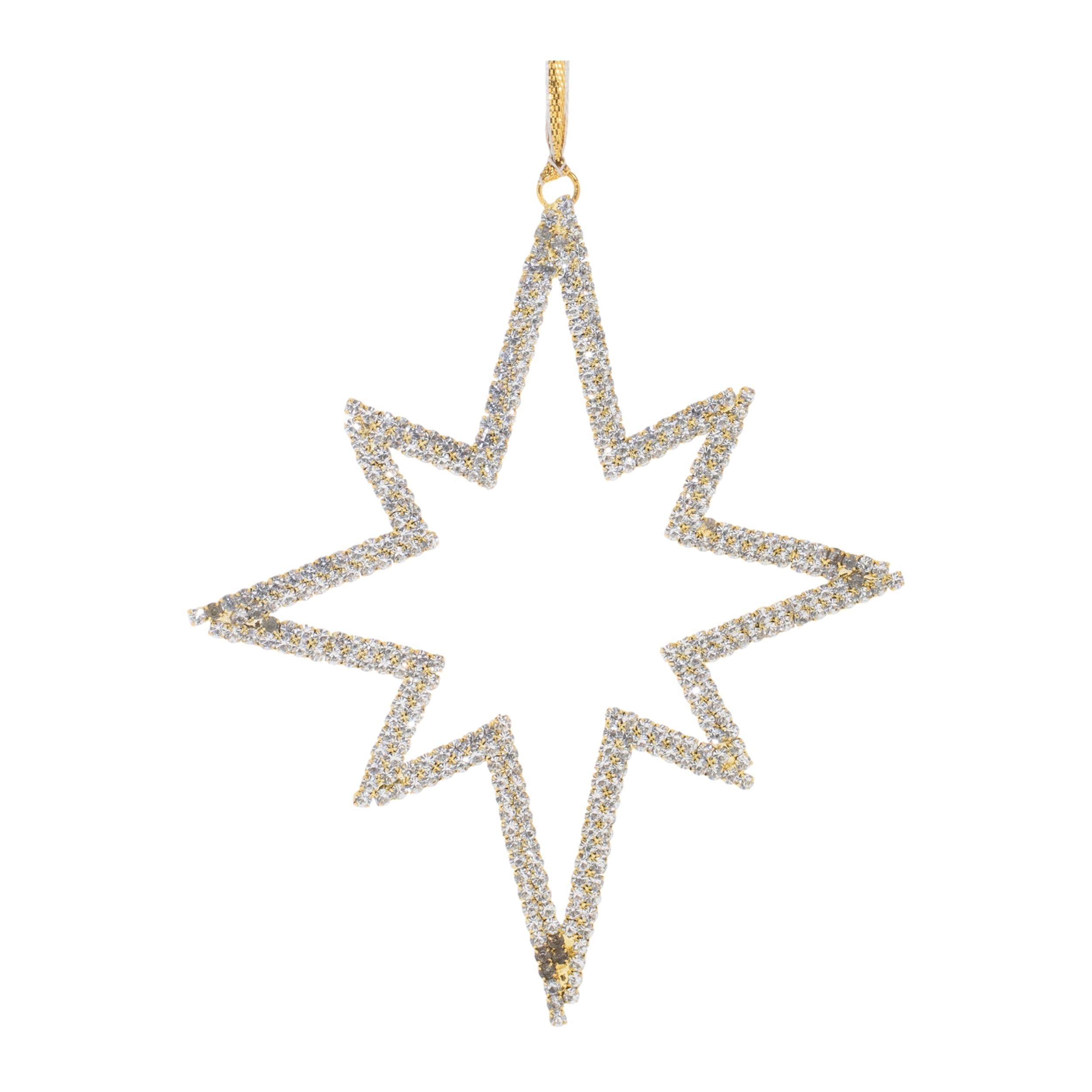 Star Outline Ornament 6”H Iron/Glass Beads