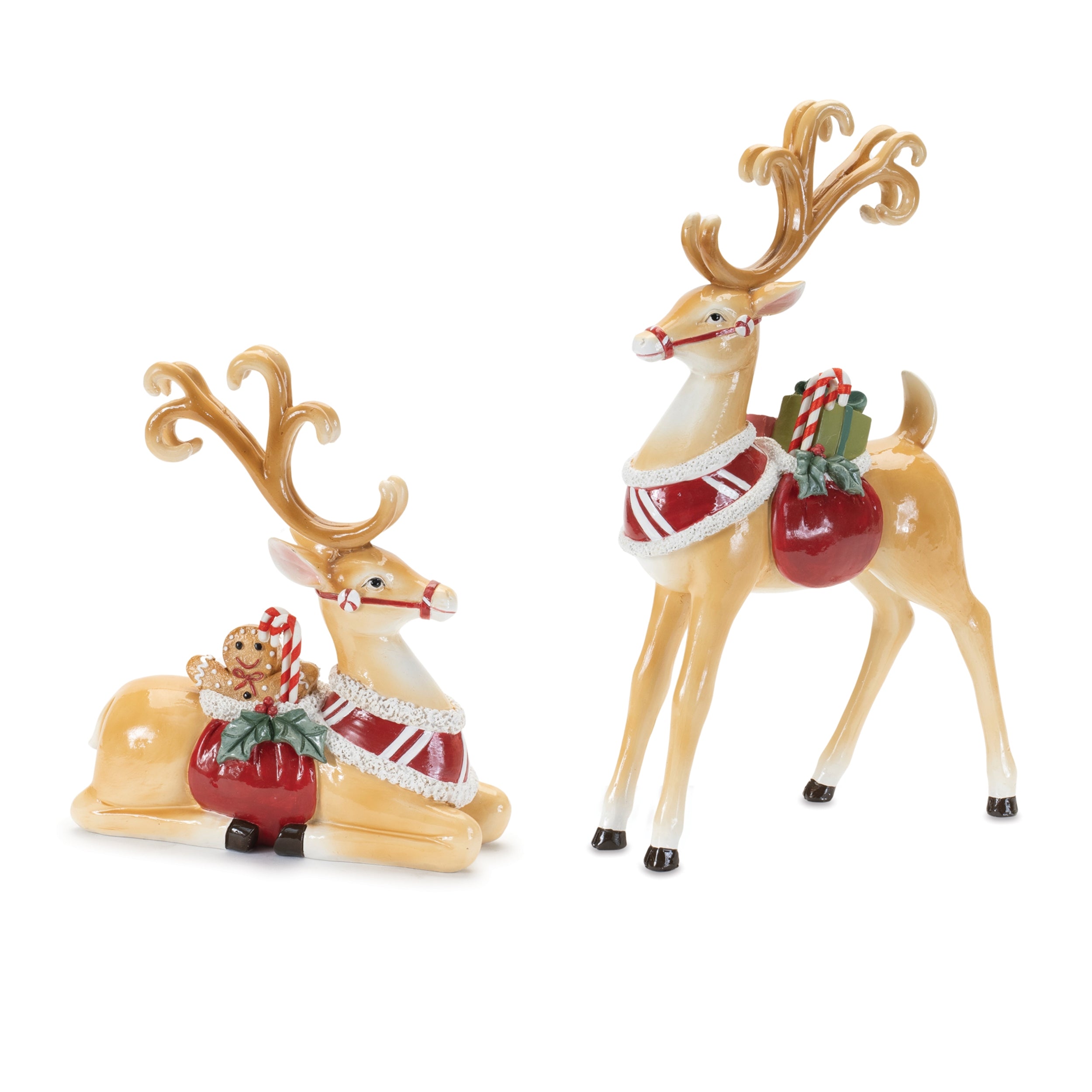 Deer (2 Asst) 7.25"L x 8.25"H, 7.75"L x 12.5"H Resin