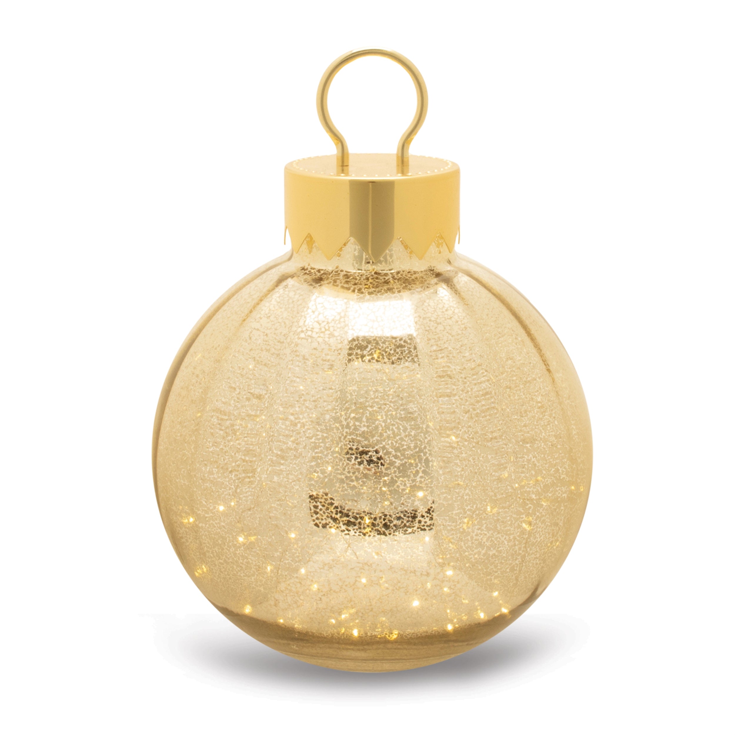 LED Ornament 9.5"D x 13"H Glass 3 AA Batteries Not Included