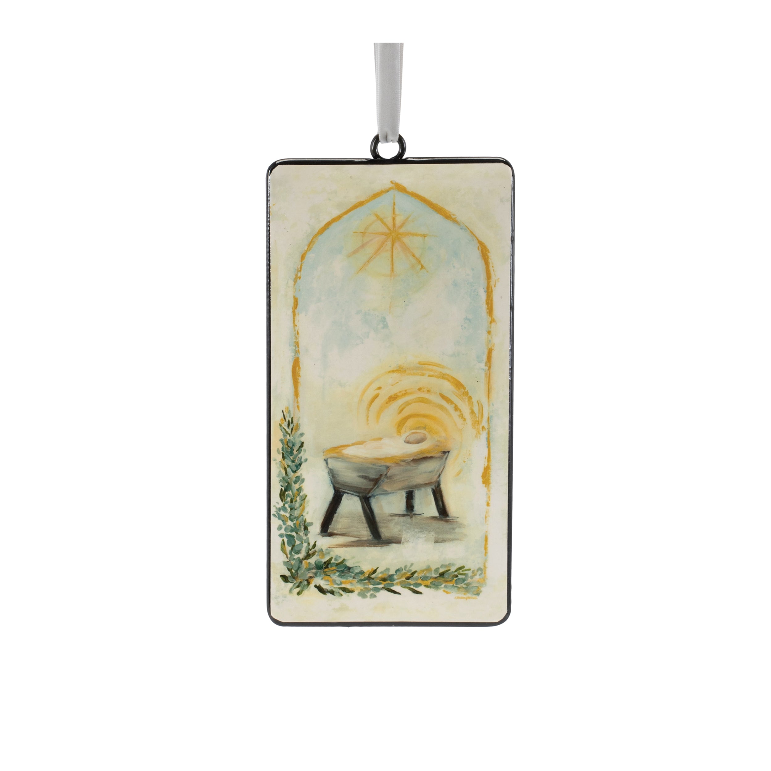 Manger Ornament (Set of 12) 8.5"H Iron