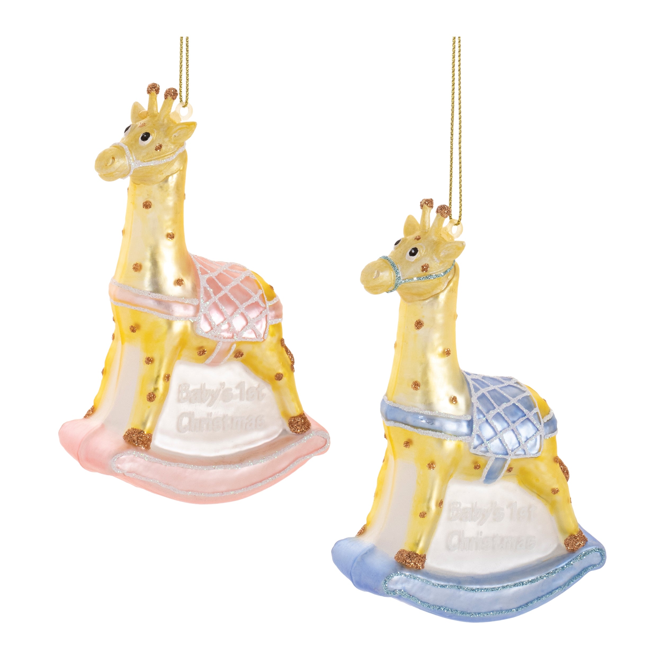 Baby's 1st Christmas Ornament (Set of 12) 4.75"H Glass