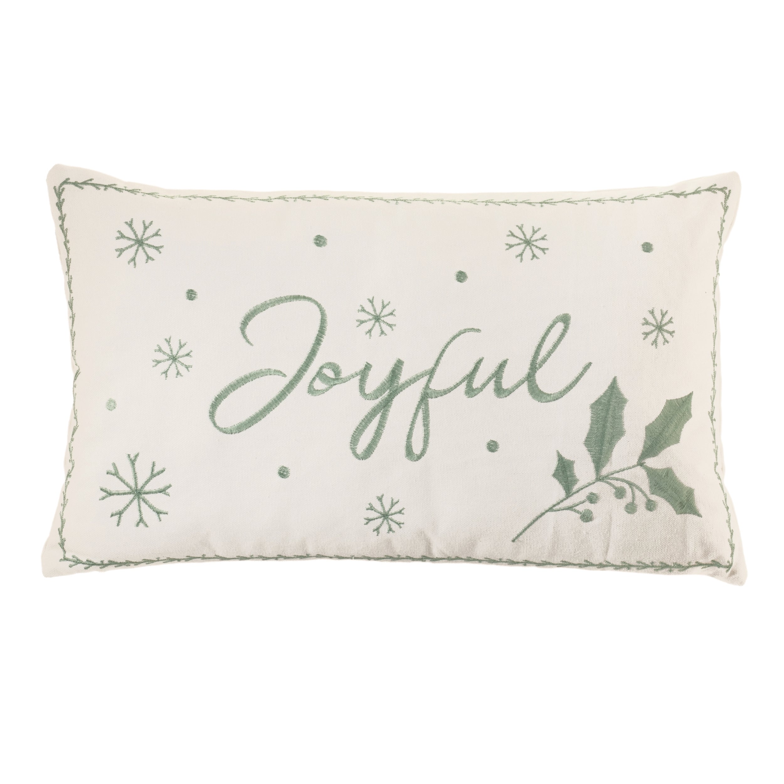 Joyful Pillow 20"L x 12"H Cotton