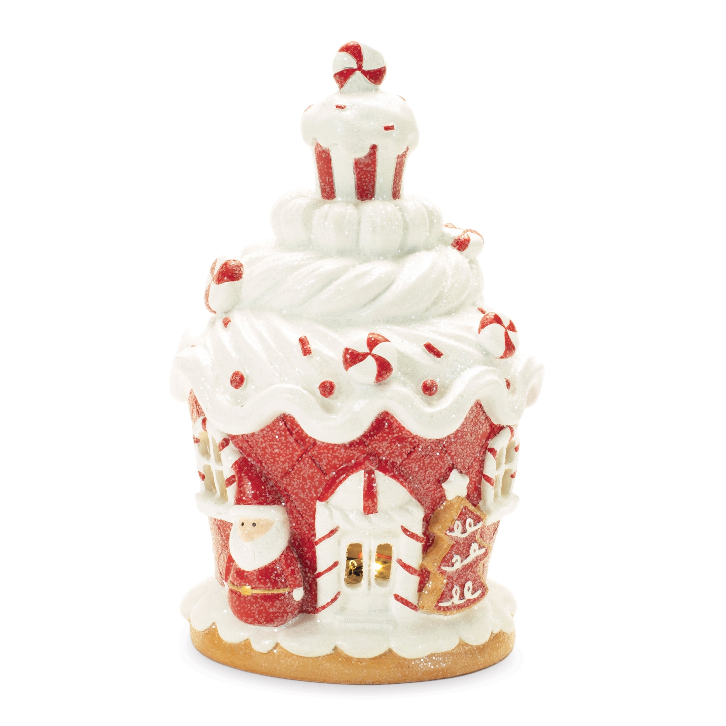 LED Gingerbread House 7”H Resin 3 AAA Batteries Not Included
