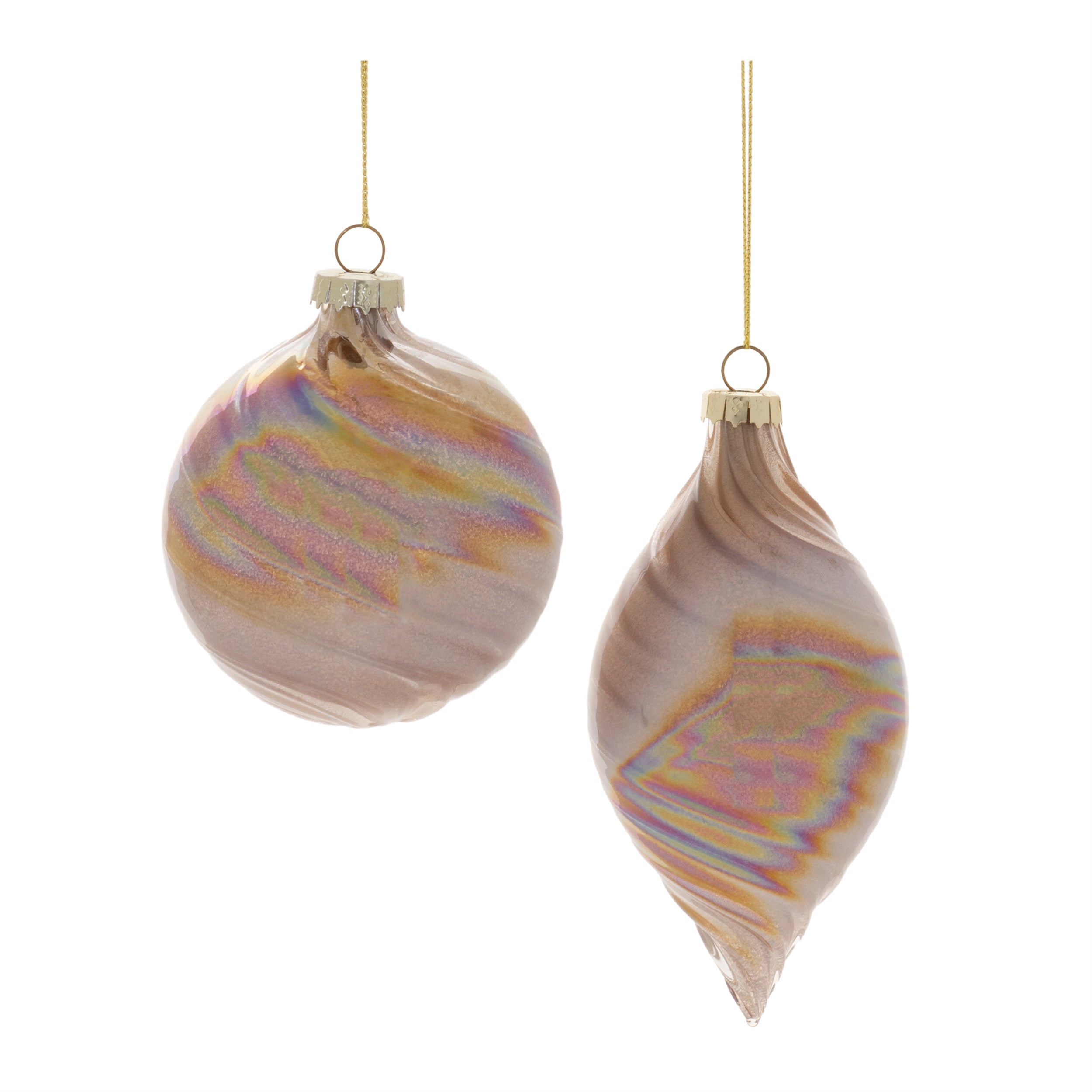Ornament (2 Asst) 3"D, 5"H Glass