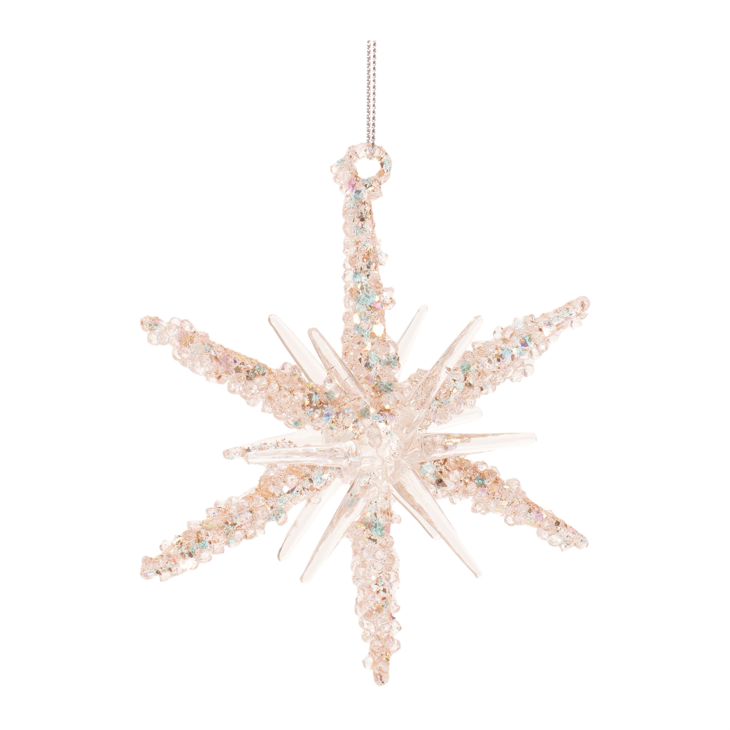 Star Ornament (Set of 6) 4"H Glass