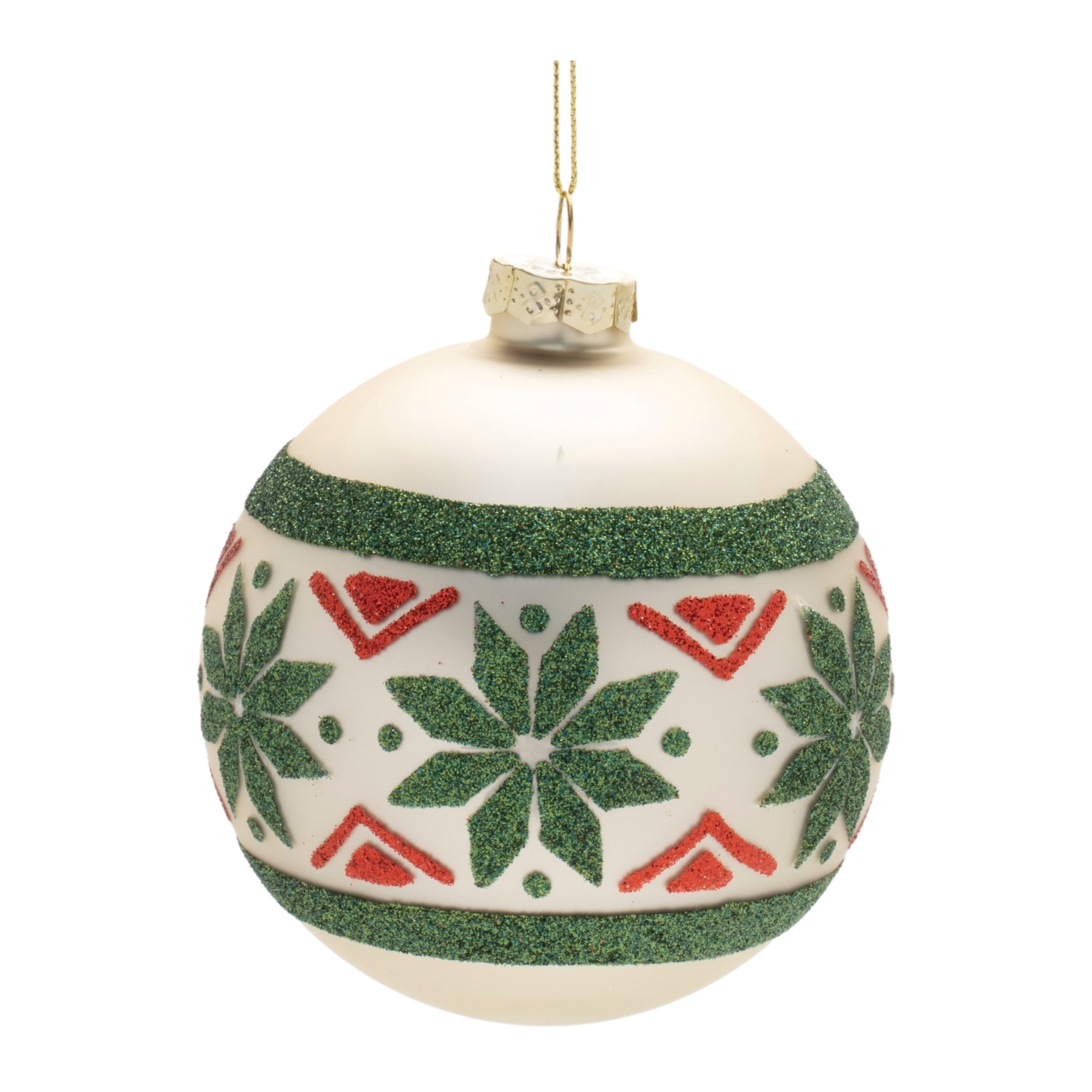 Ball Ornament 4”D Glass