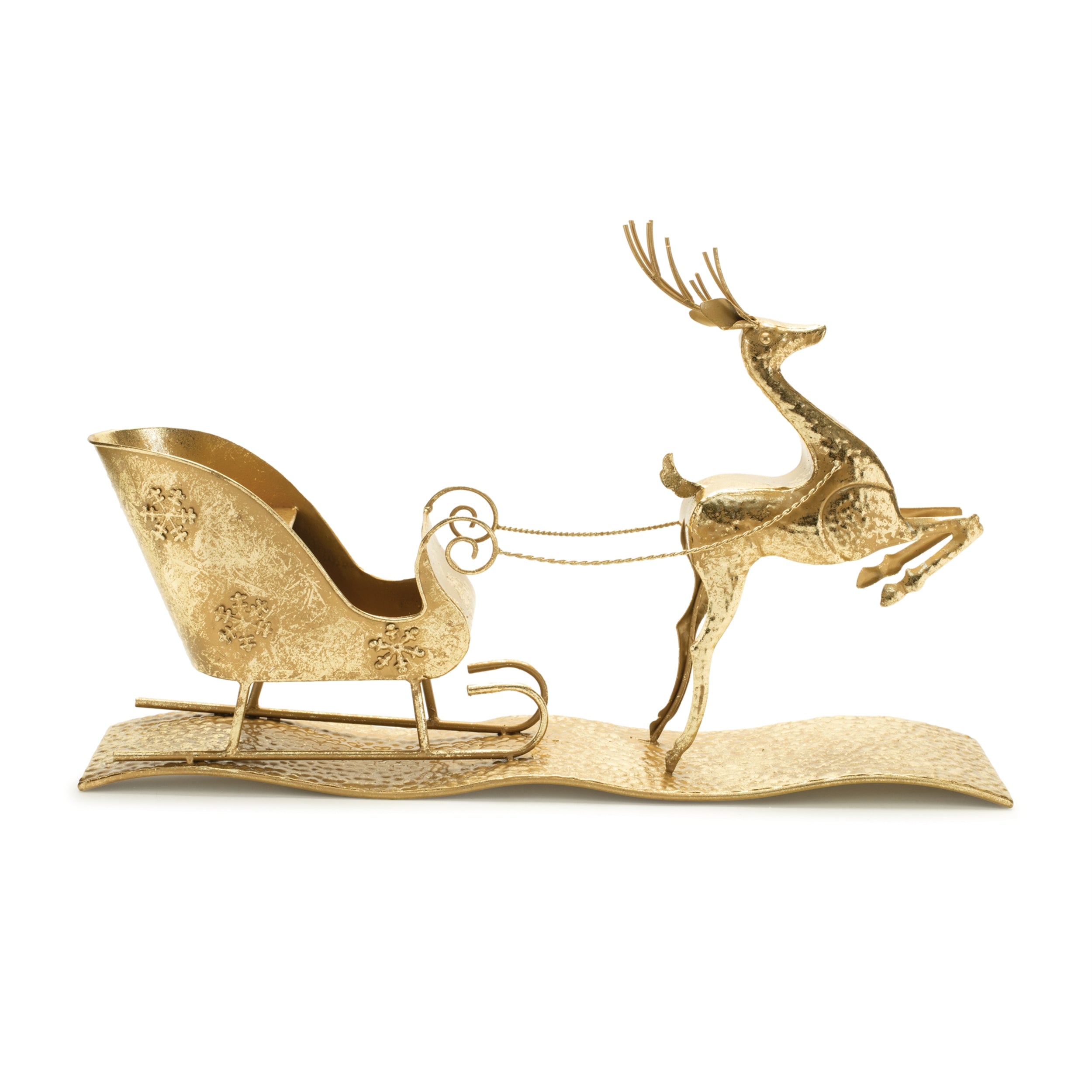 Deer w/Sleigh 25.5"L x 16"H Iron