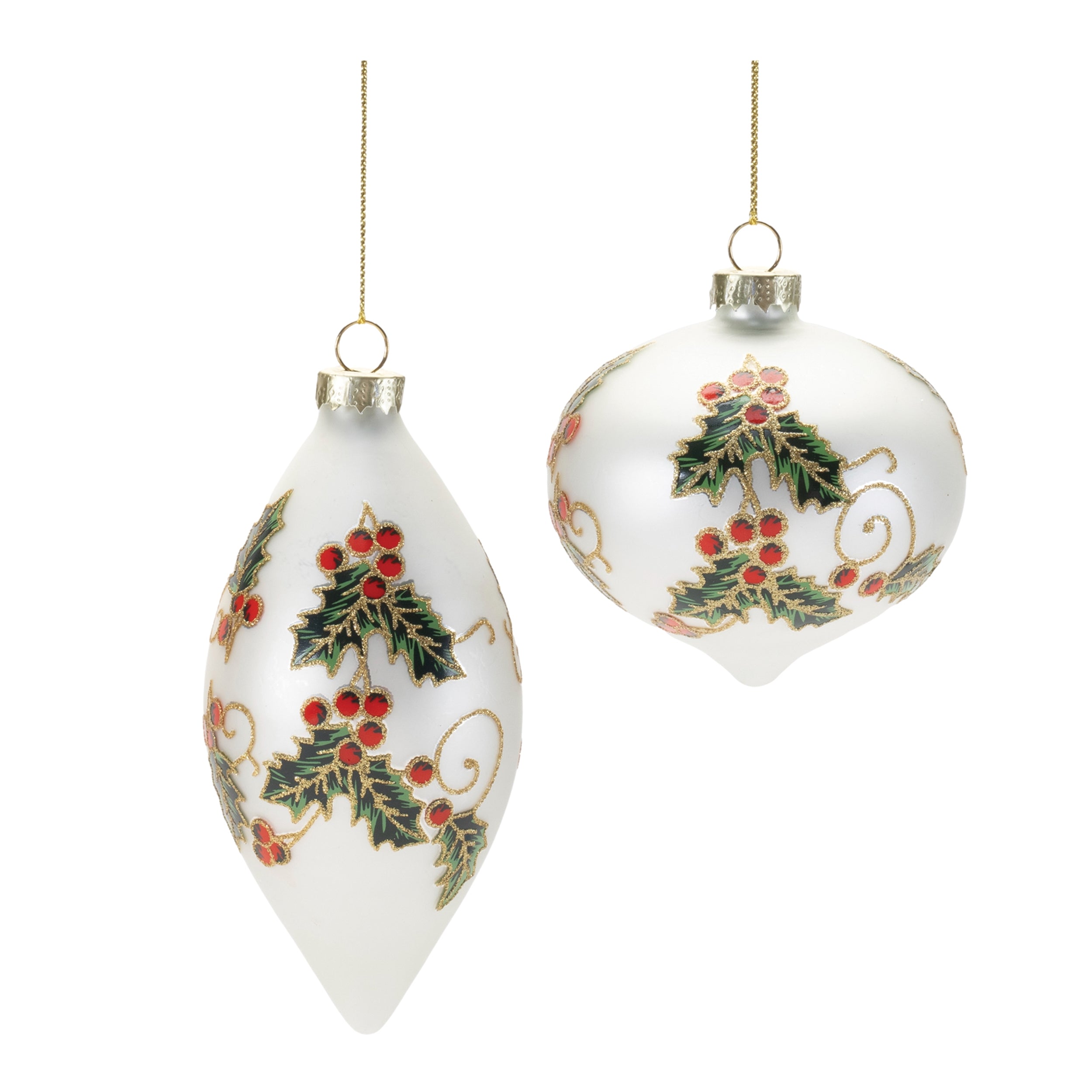 Ornament (2 Asst) 3"H, 5"H Glass