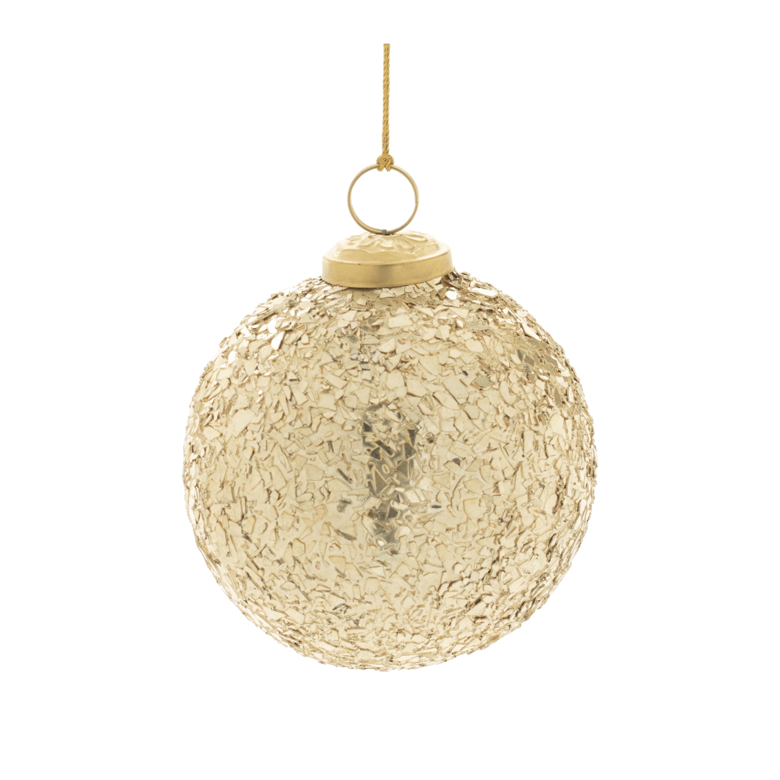 Ball Ornament 4”D Glass
