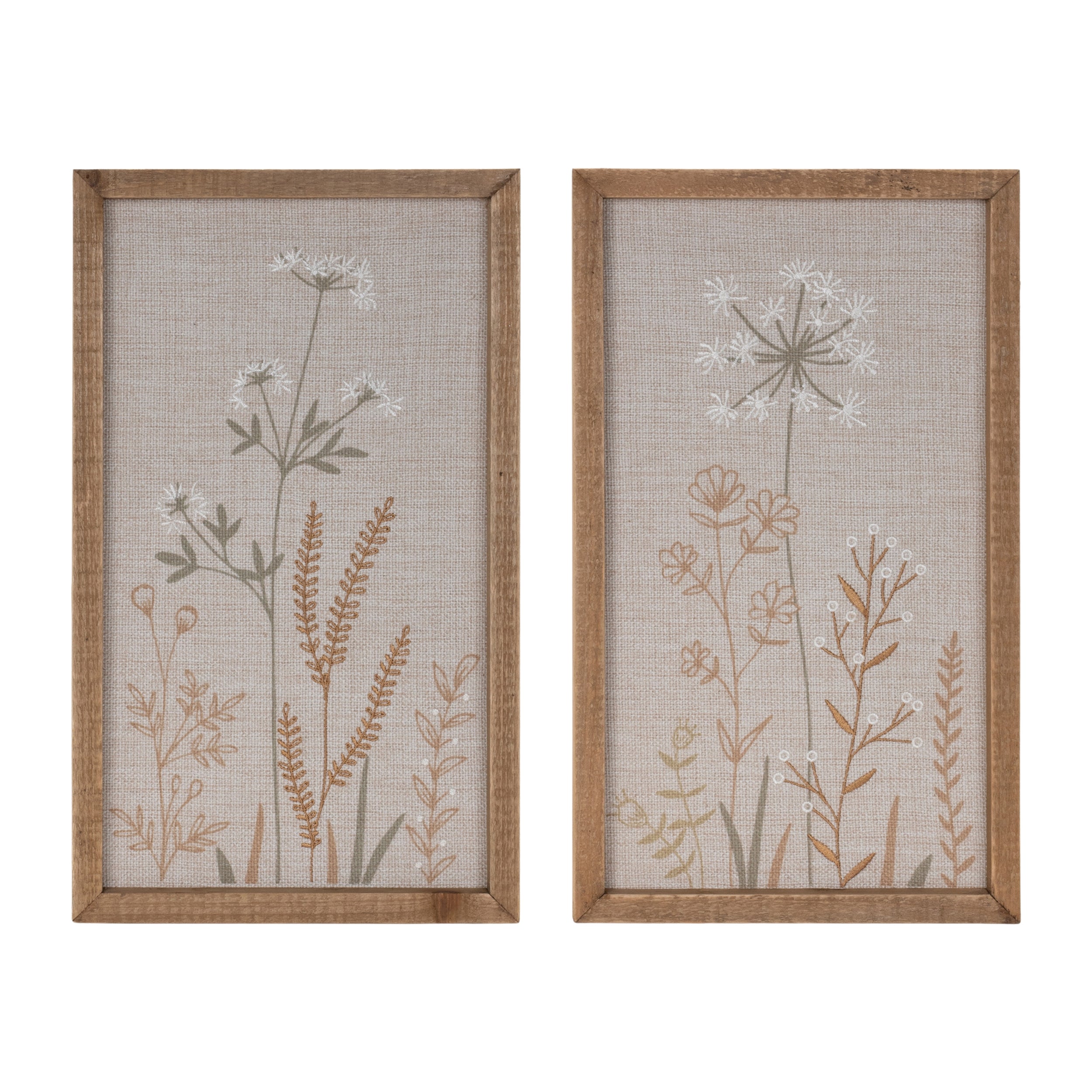 Framed Floral Canvas (2 Asst) 8.5"L x 14.5"H Wood/Wood/Canvas