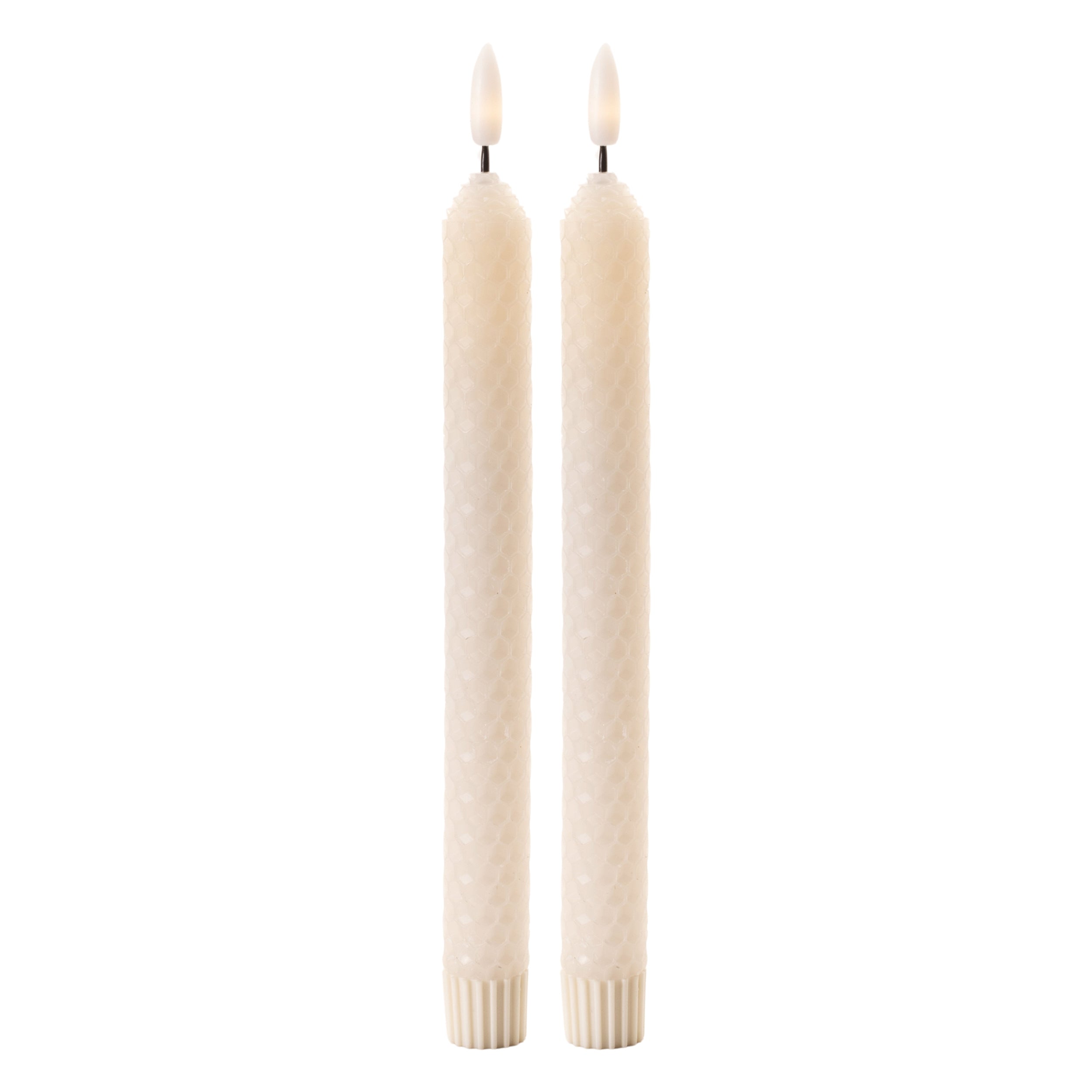 FIA Wick Taper Candle CR (Set of 2) 9.5”H Wax/ 2 AAA Batteries Not Included