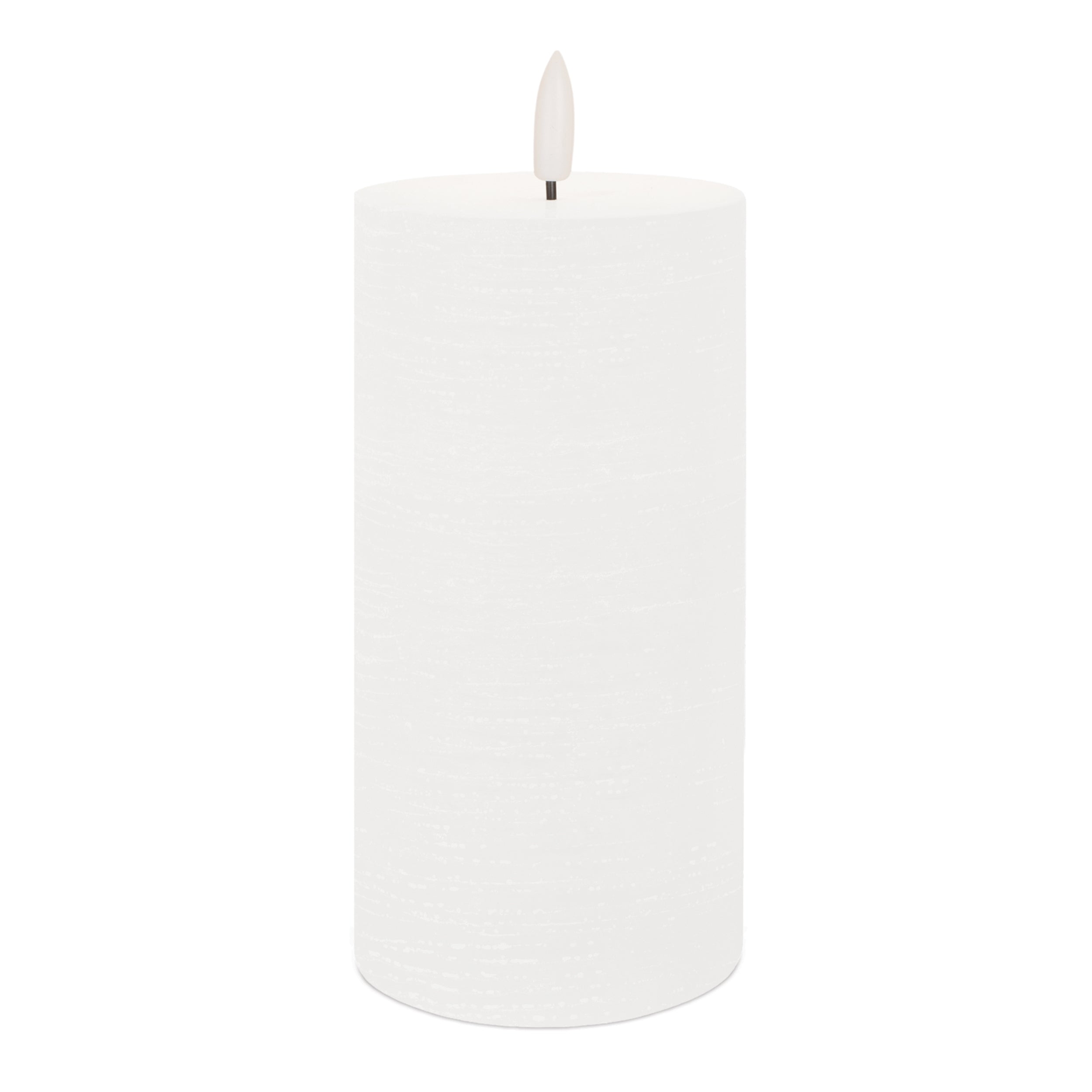 FIA Wick Candle WHITE (Set of 2) 3"D x 6"H Wax/Plastic 2 C Batteries Not Included