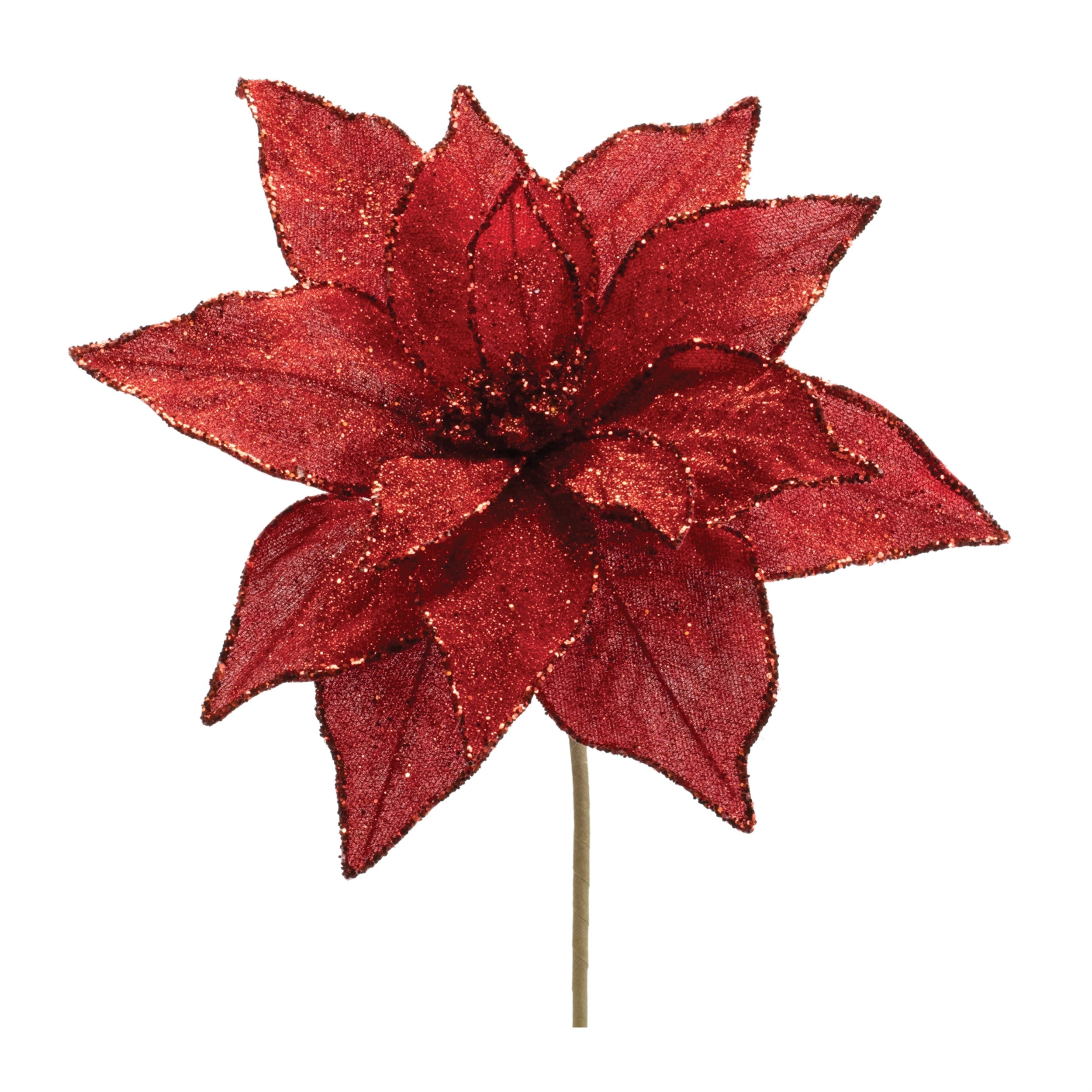 Poinsettia Stem 21”H Polyester