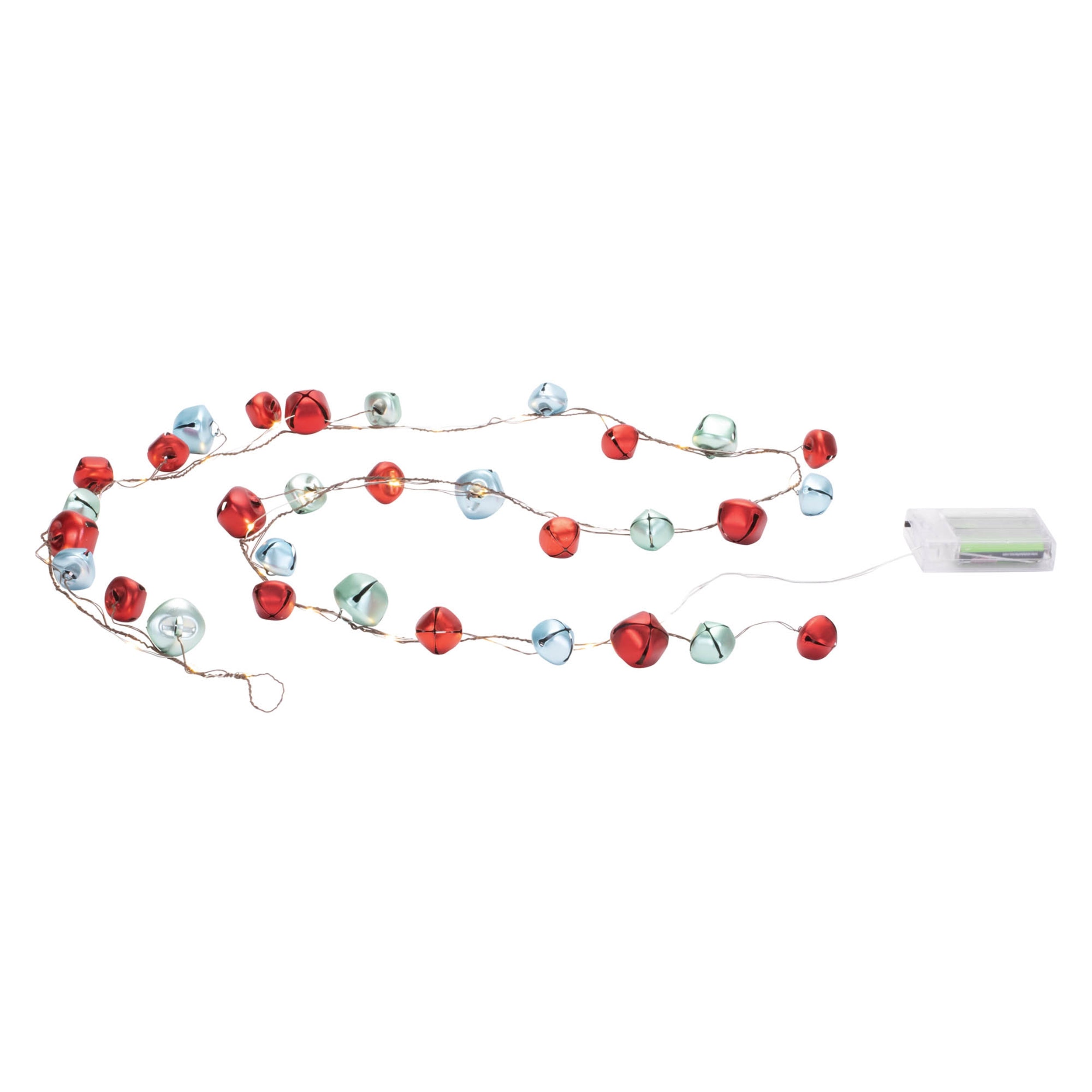 LED Sleigh Bell Garland (Set of 2) 36"L Iron 3 AA Batteries Not Included